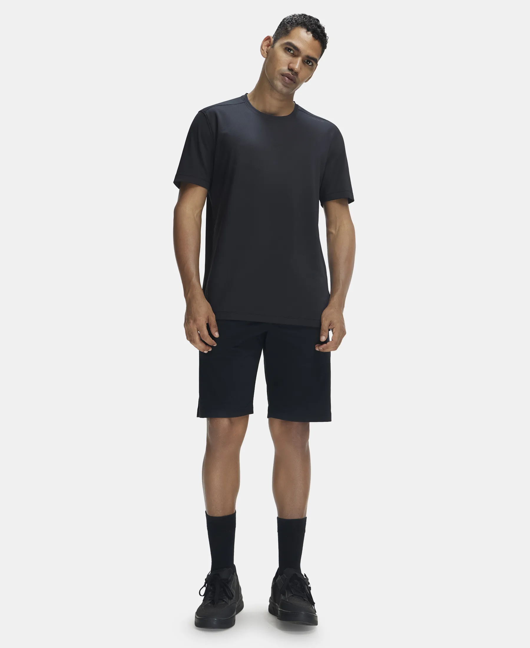 Super Combed Cotton Rich Shorts with StayFresh Treatment - Black - Image 4