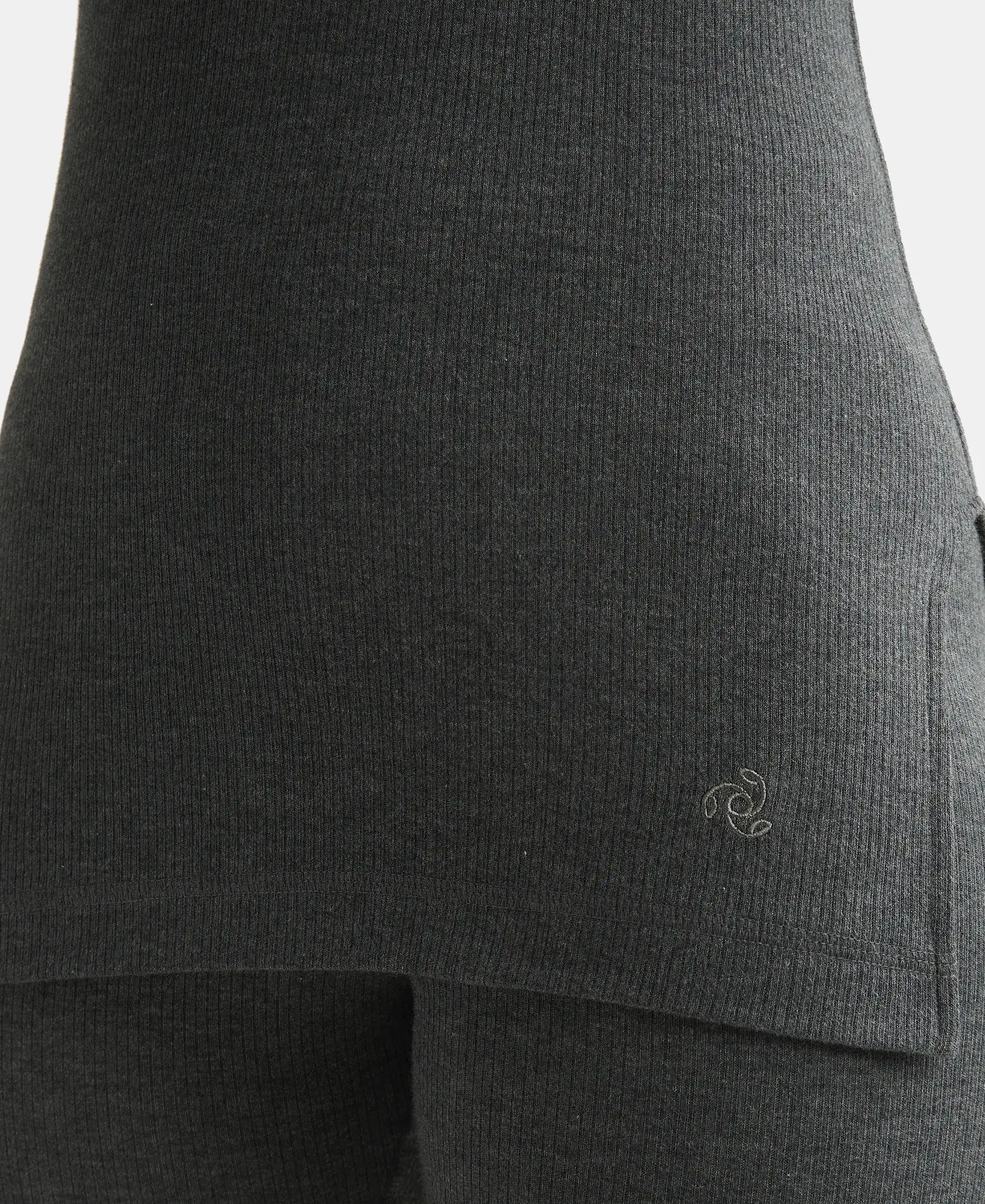Super Combed Cotton Rich Three Quarter Sleeve Thermal Set with StayWarm Technology - Charcoal Melange - Image 4