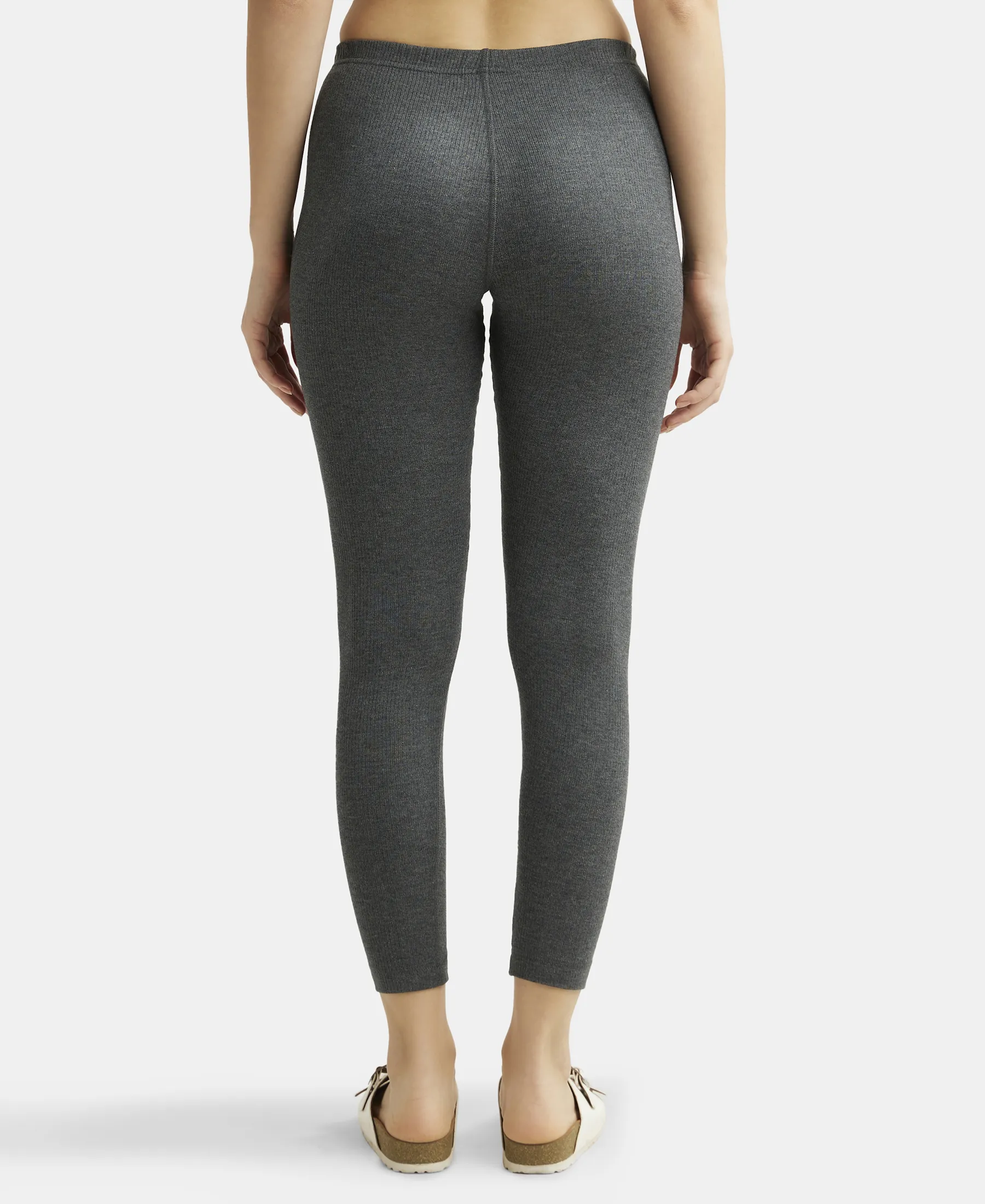 Super Combed Cotton Rich Three Quarter Sleeve Thermal Set with StayWarm Technology - Charcoal Melange - Image 7