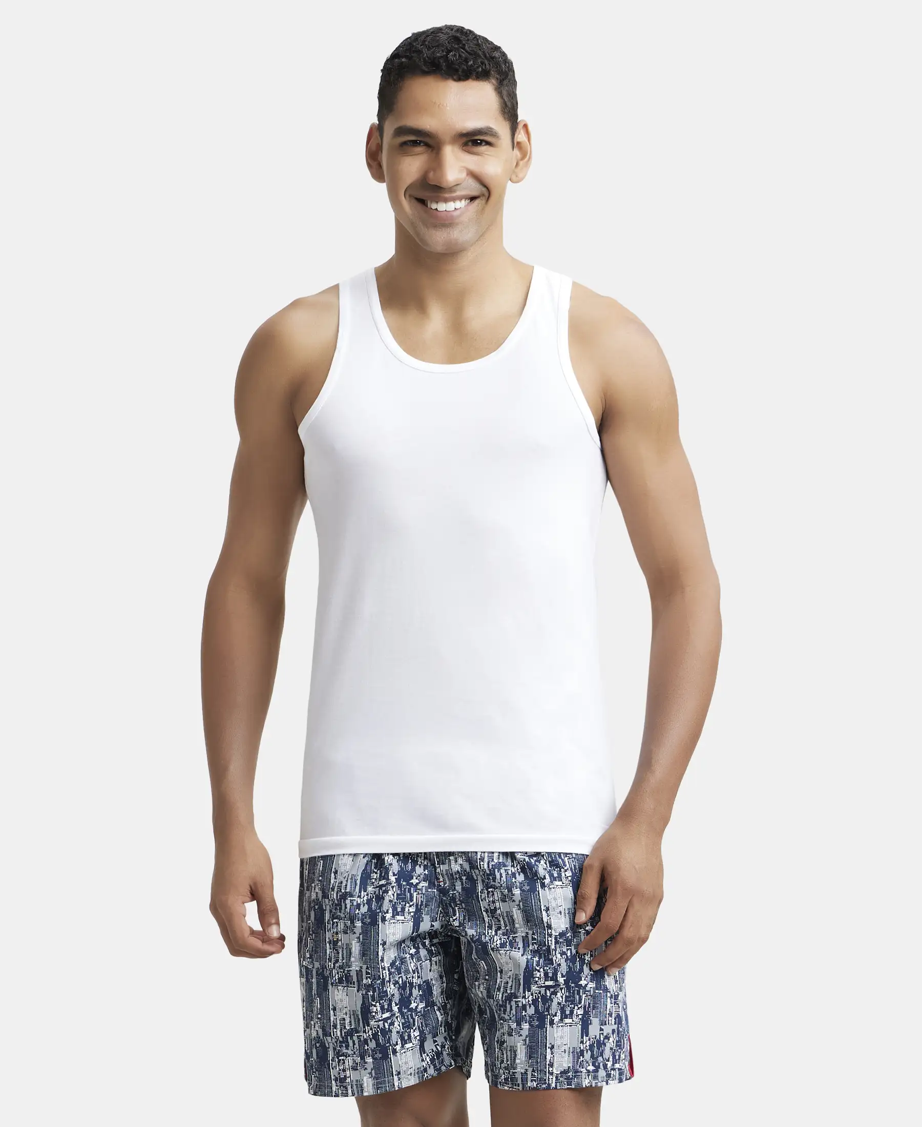 Super Combed Cotton Round Neck Sleeveless Vest - White (Pack of 2) - Image 7
