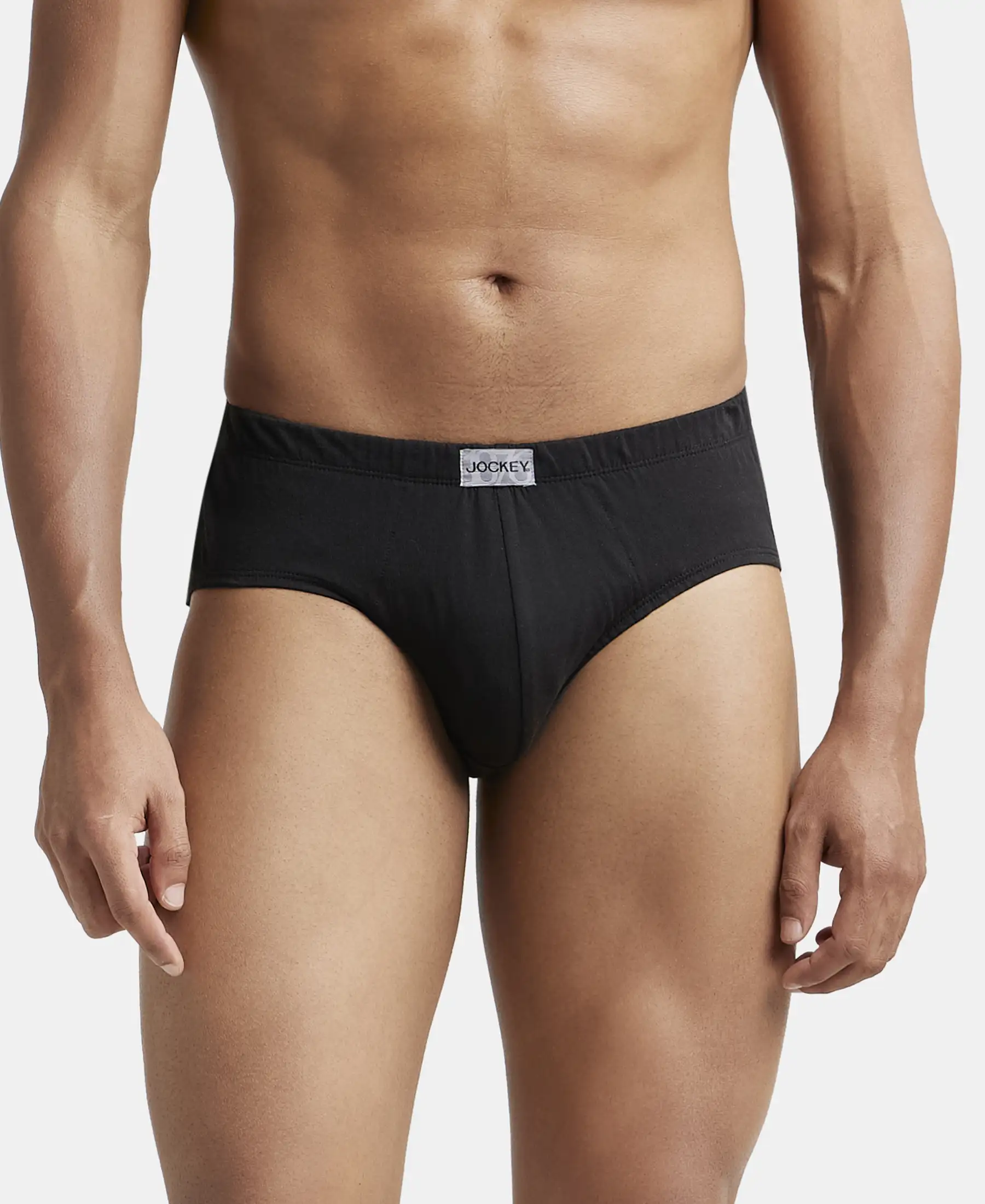 Super Combed Cotton Solid Brief with Ultrasoft Concealed Waistband - Black (Pack of 3) - Image 6