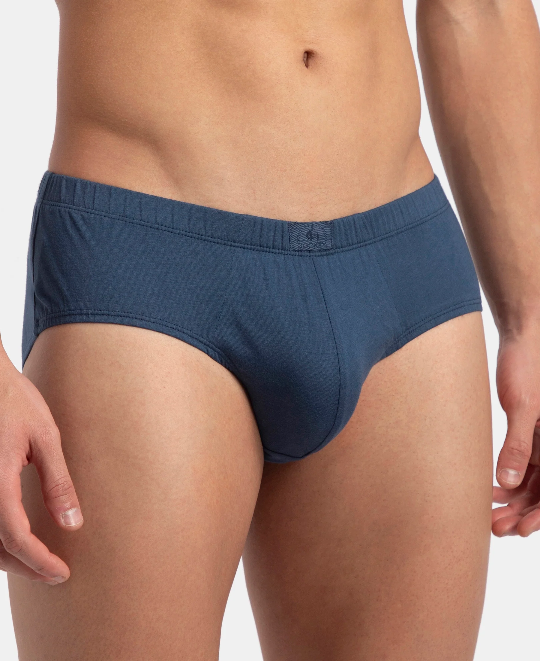 Super Combed Cotton Solid Brief with Ultrasoft Concealed Waistband - Dark Denim - Image 7