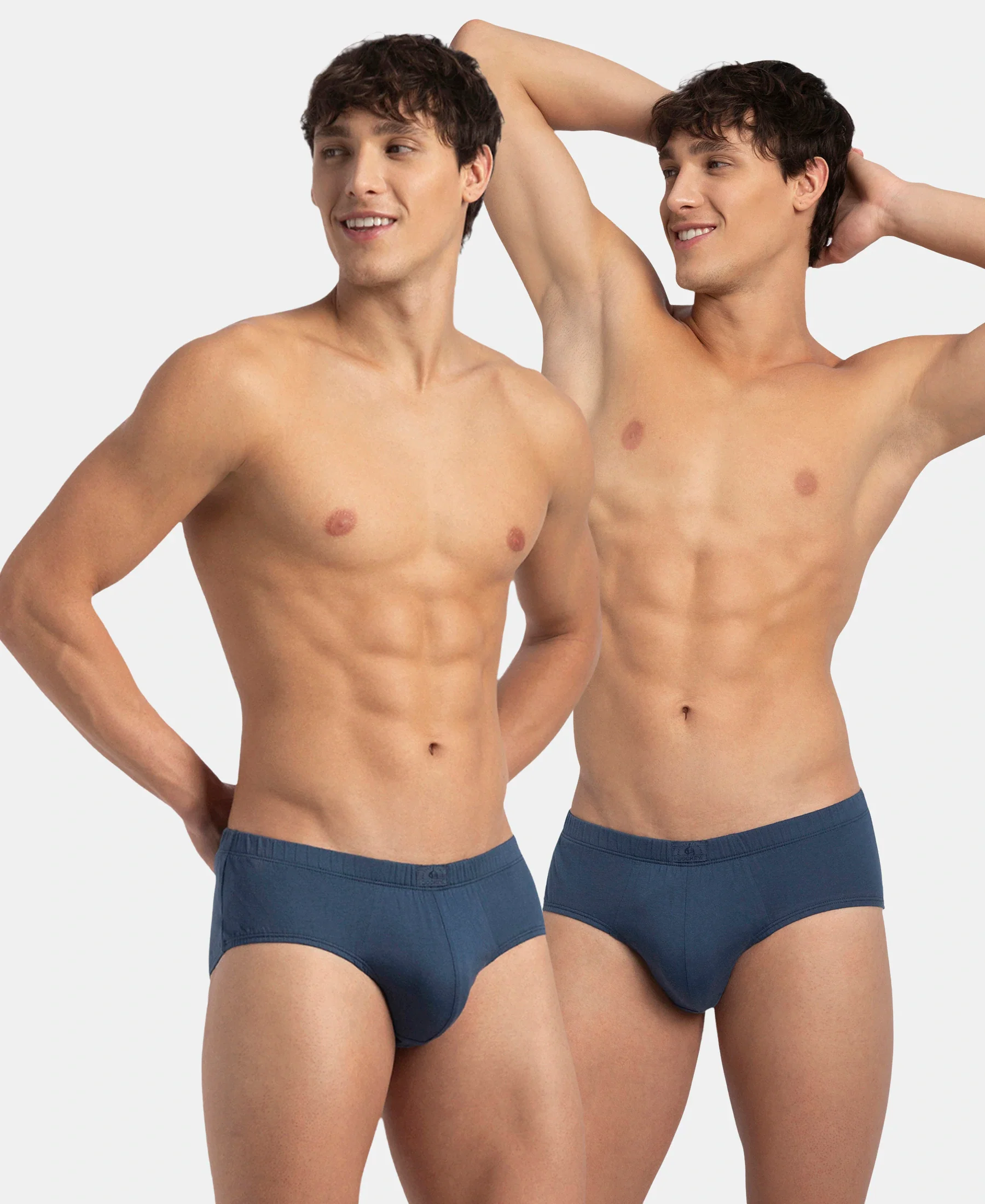 Super Combed Cotton Solid Brief with Ultrasoft Concealed Waistband - Dark Denim (Pack of 2) - Image 5
