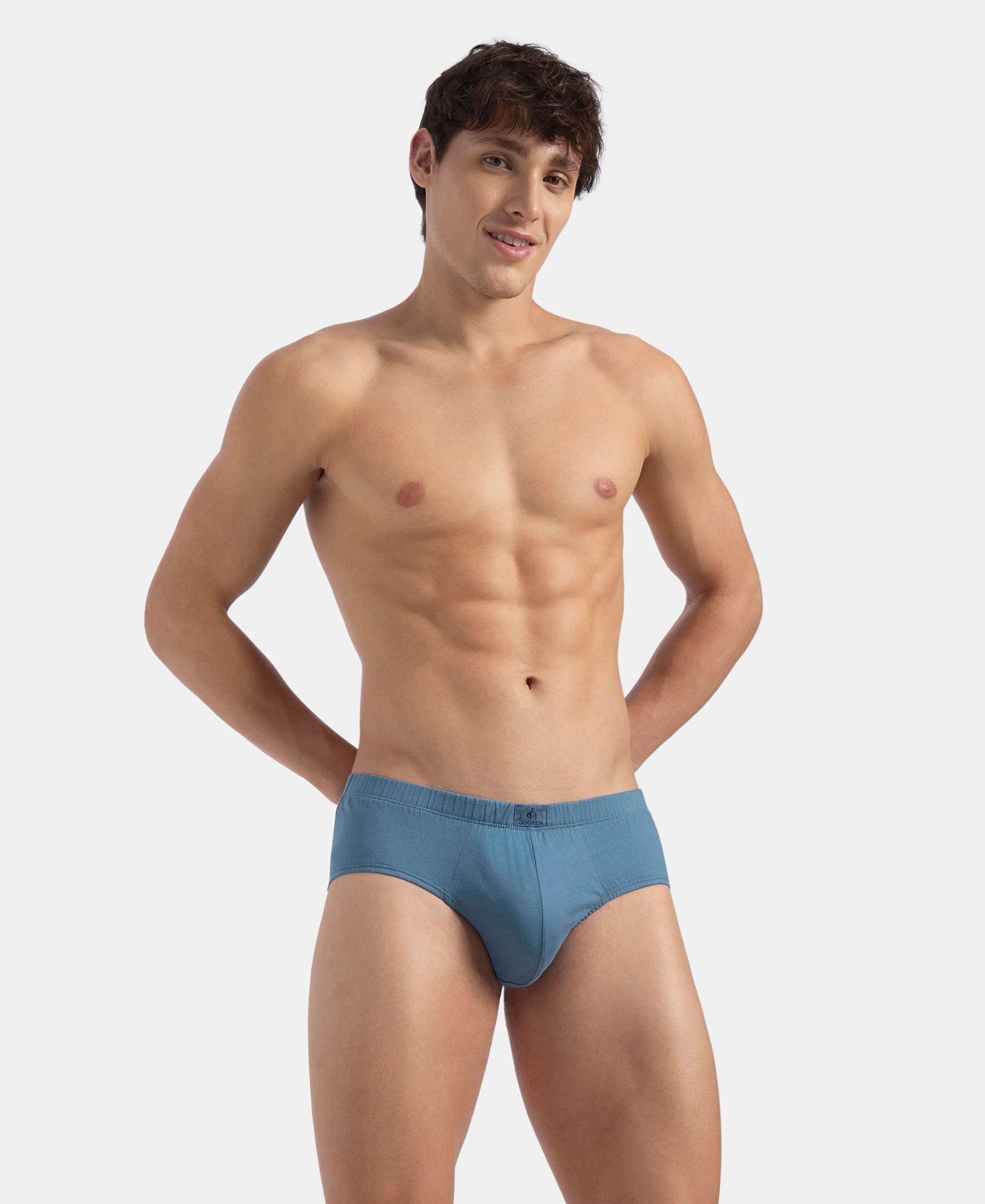 Super Combed Cotton Solid Brief with Ultrasoft Concealed Waistband - Stellar - Image 5