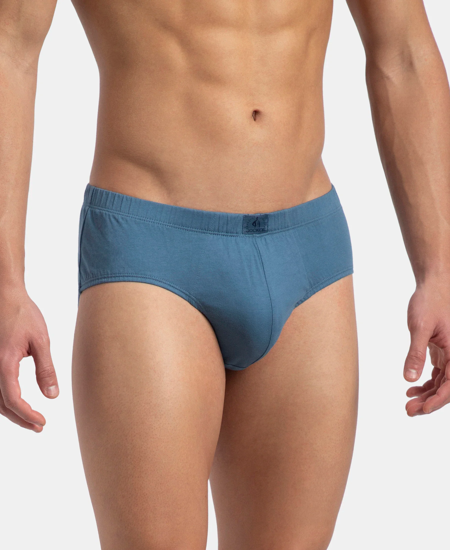 Super Combed Cotton Solid Brief with Ultrasoft Concealed Waistband - Stellar (Pack of 3) - Image 3