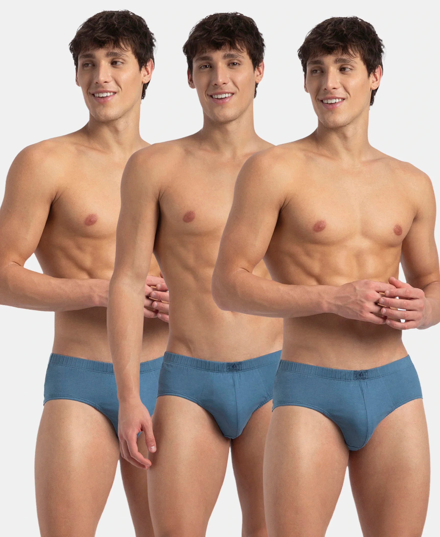 Super Combed Cotton Solid Brief with Ultrasoft Concealed Waistband - Stellar (Pack of 3) - Image 5