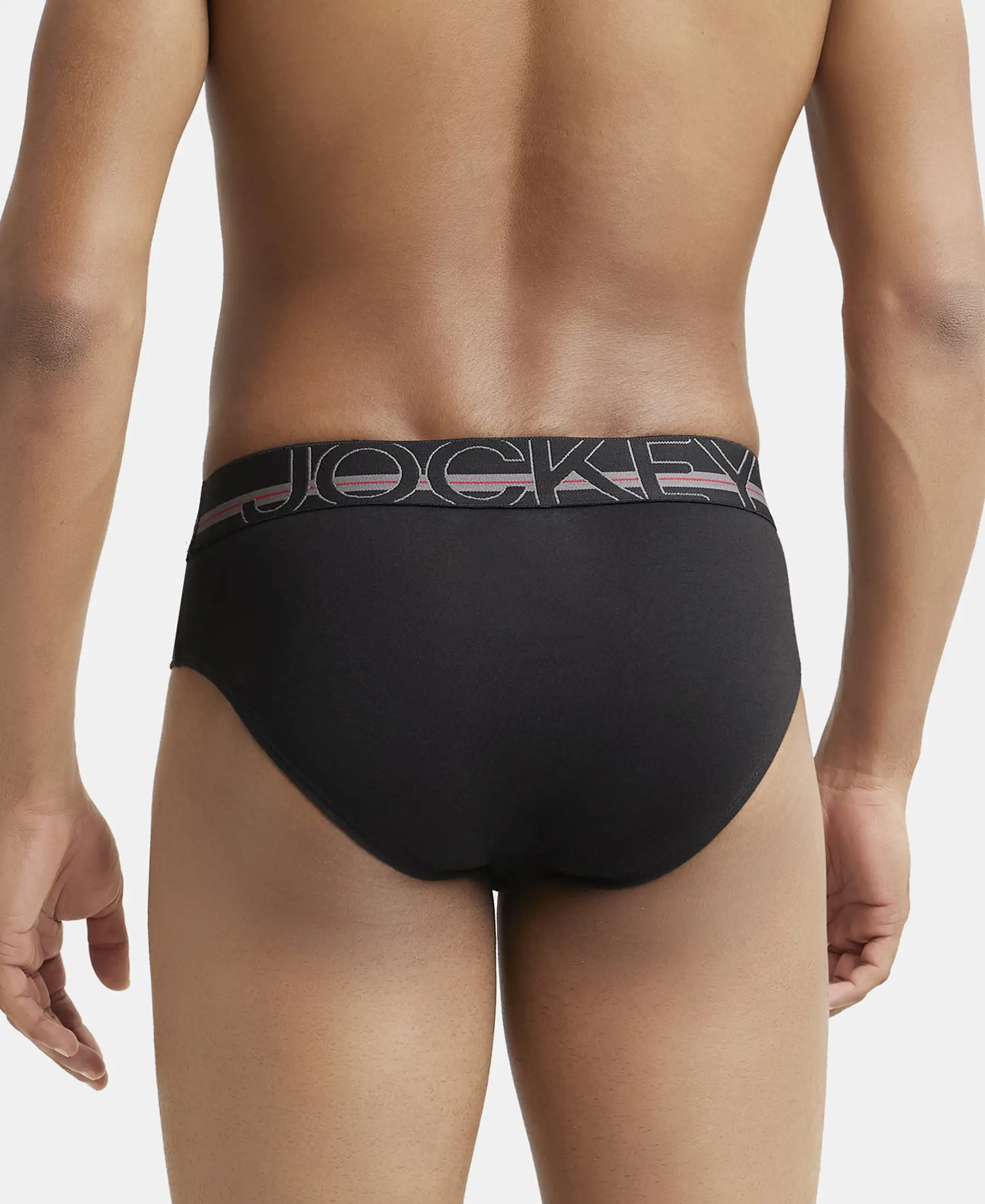 Super Combed Cotton Solid Brief with Ultrasoft Waistband - Black (Pack of 2) - Image 3