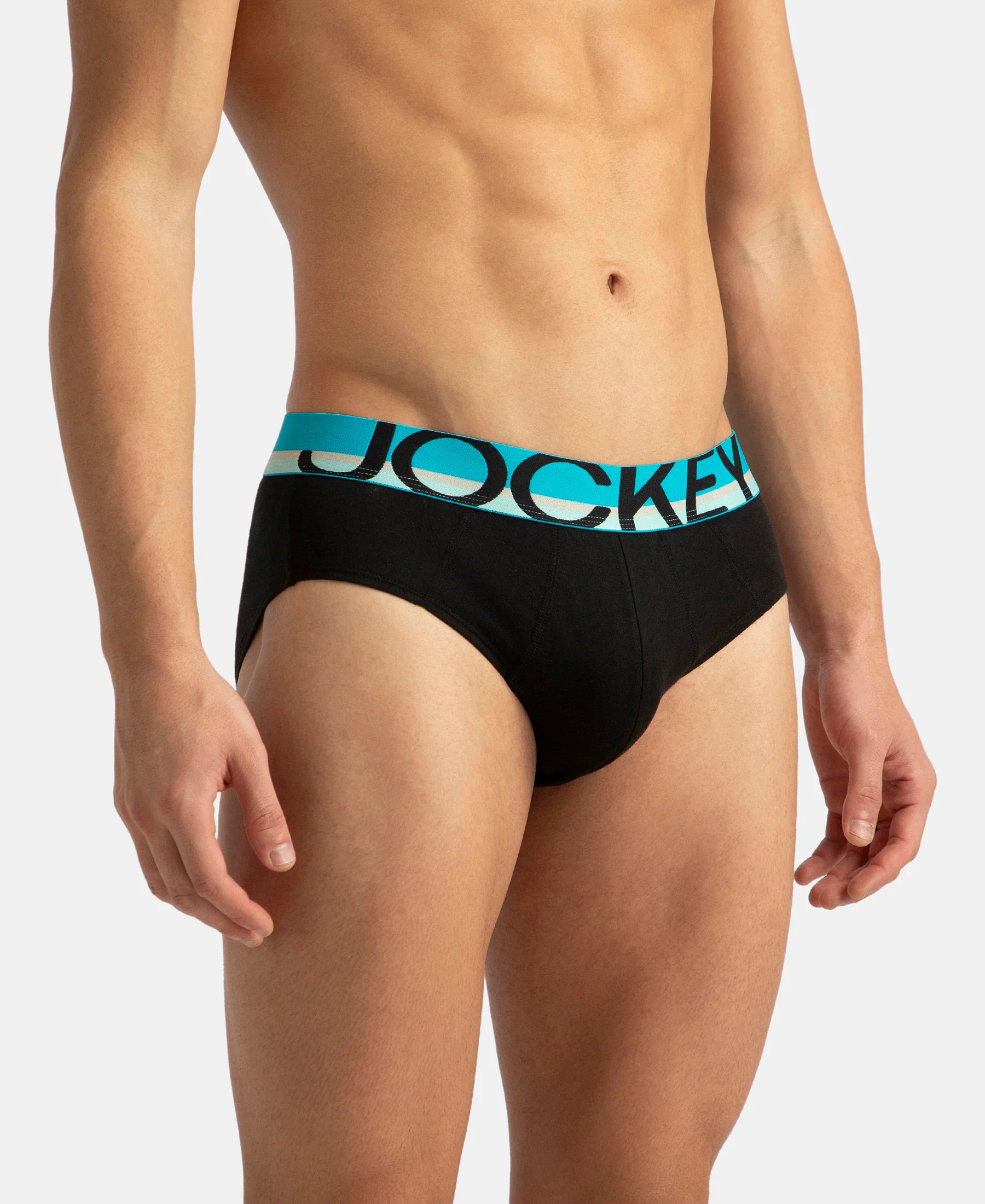 Super Combed Cotton Solid Brief with Ultrasoft Waistband - New Black (Pack of 2) - Image 3
