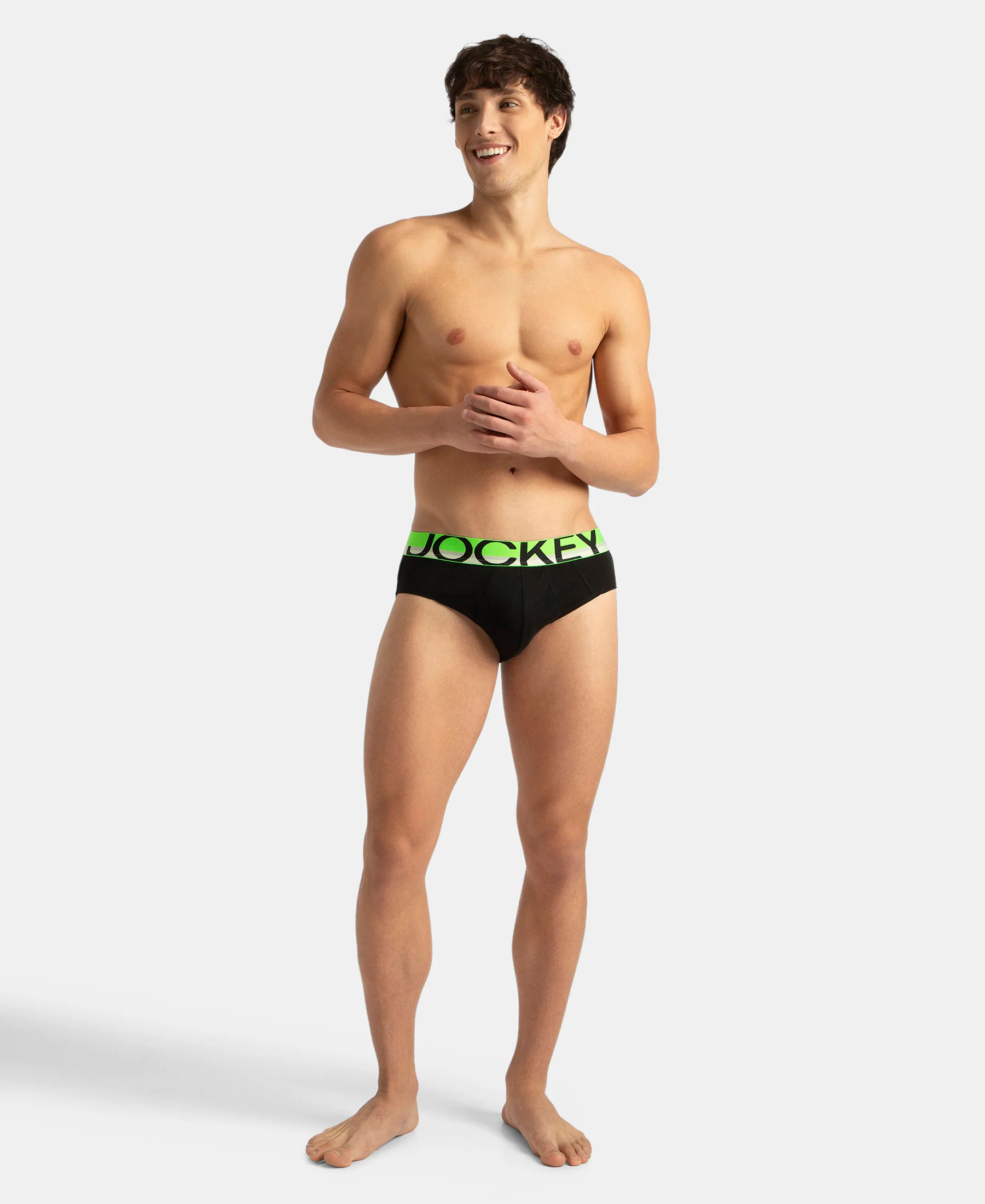 Super Combed Cotton Solid Brief with Ultrasoft Waistband - New Black (Pack of 2) - Image 4