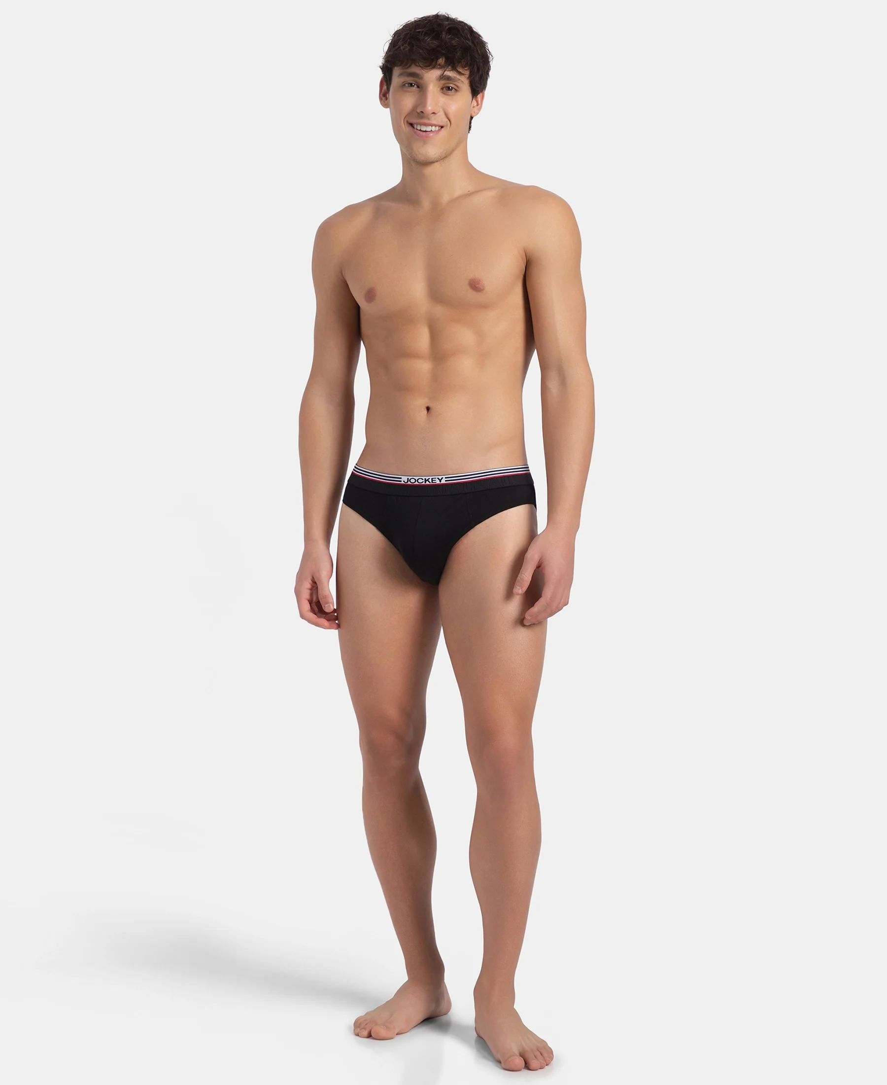 Super Combed Cotton Solid Brief with Ultrasoft Waistband - New Black - Image 4