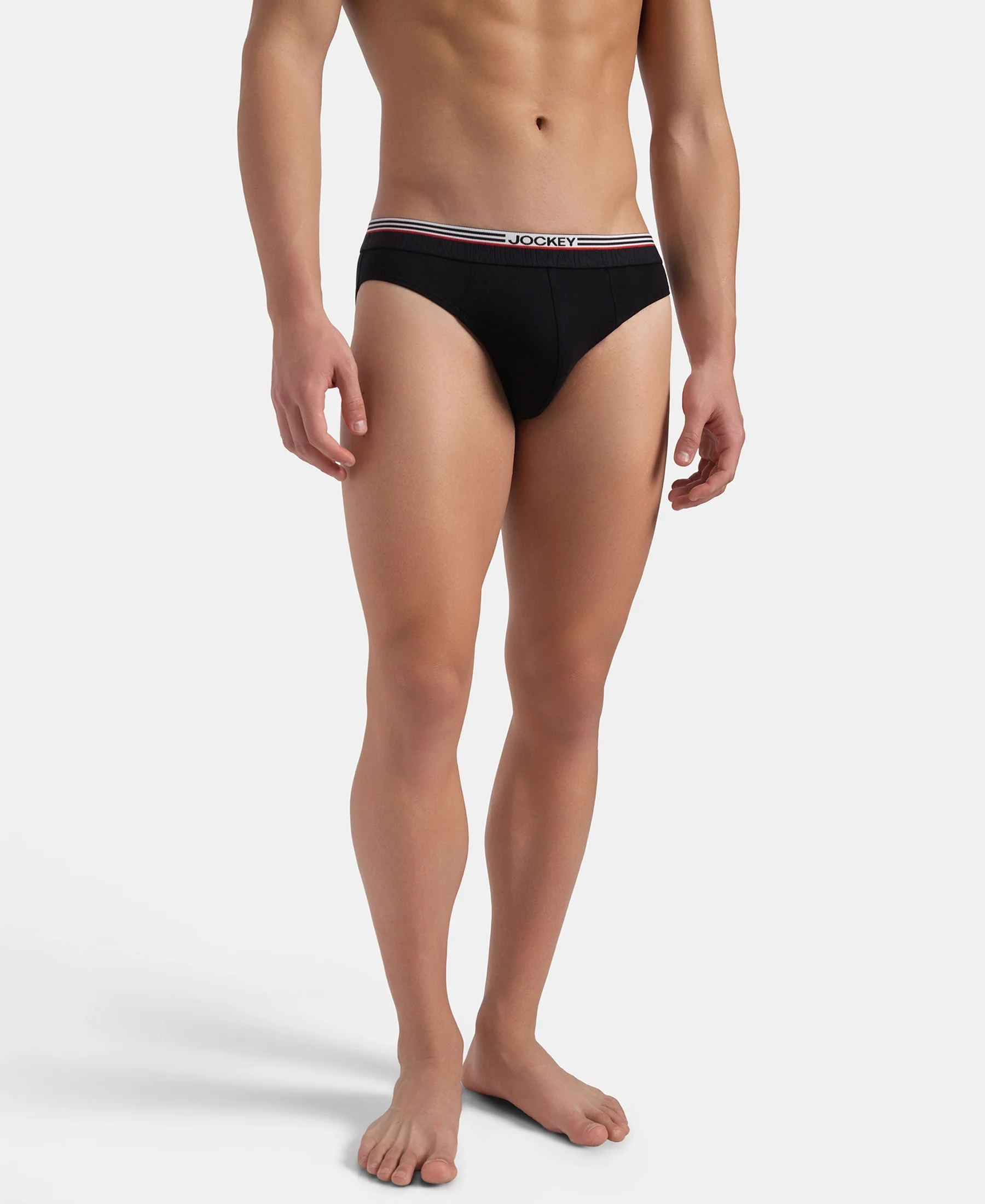 Super Combed Cotton Solid Brief with Ultrasoft Waistband - New Black - Image 5