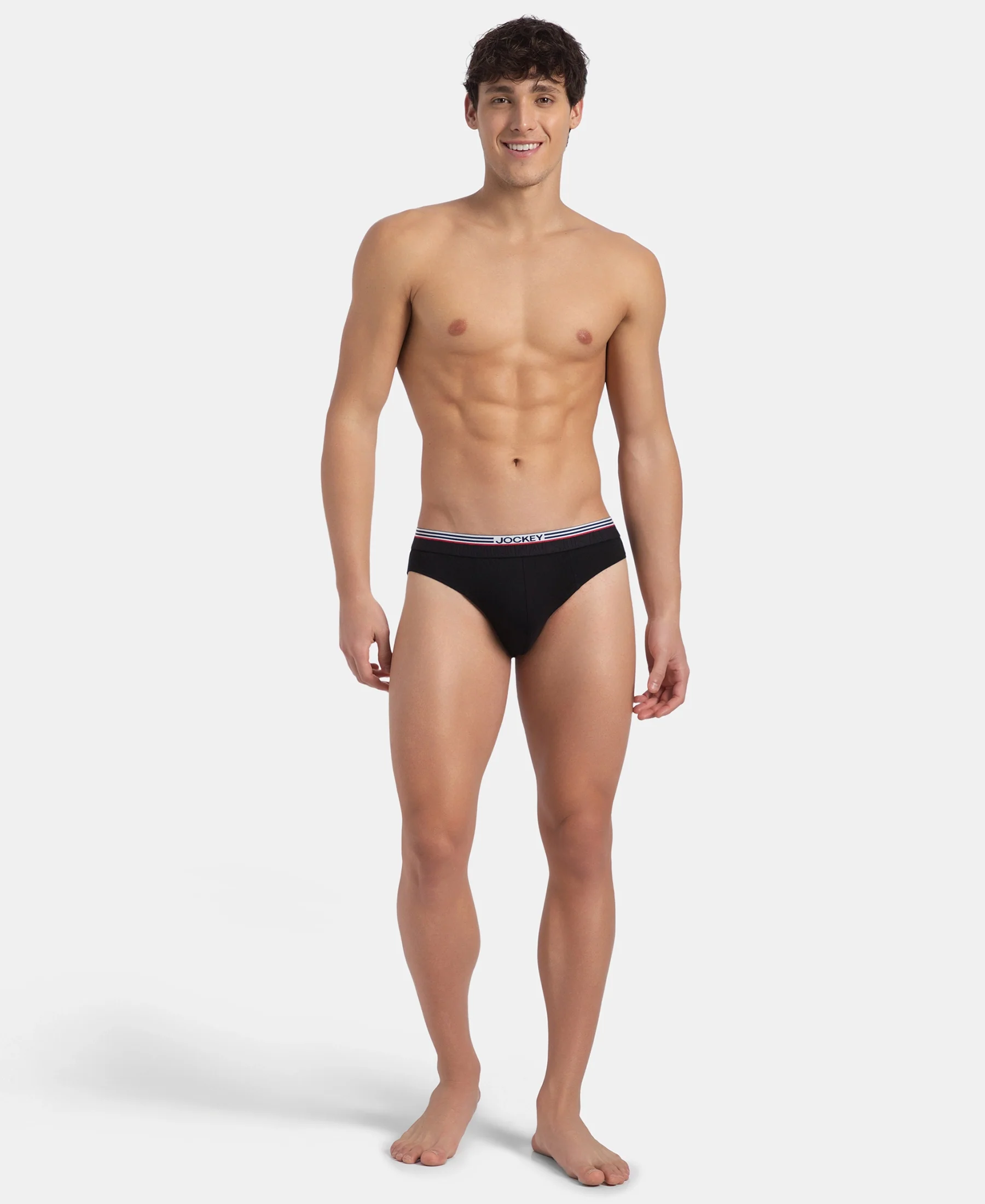 Super Combed Cotton Solid Brief with Ultrasoft Waistband - New Black - Image 6