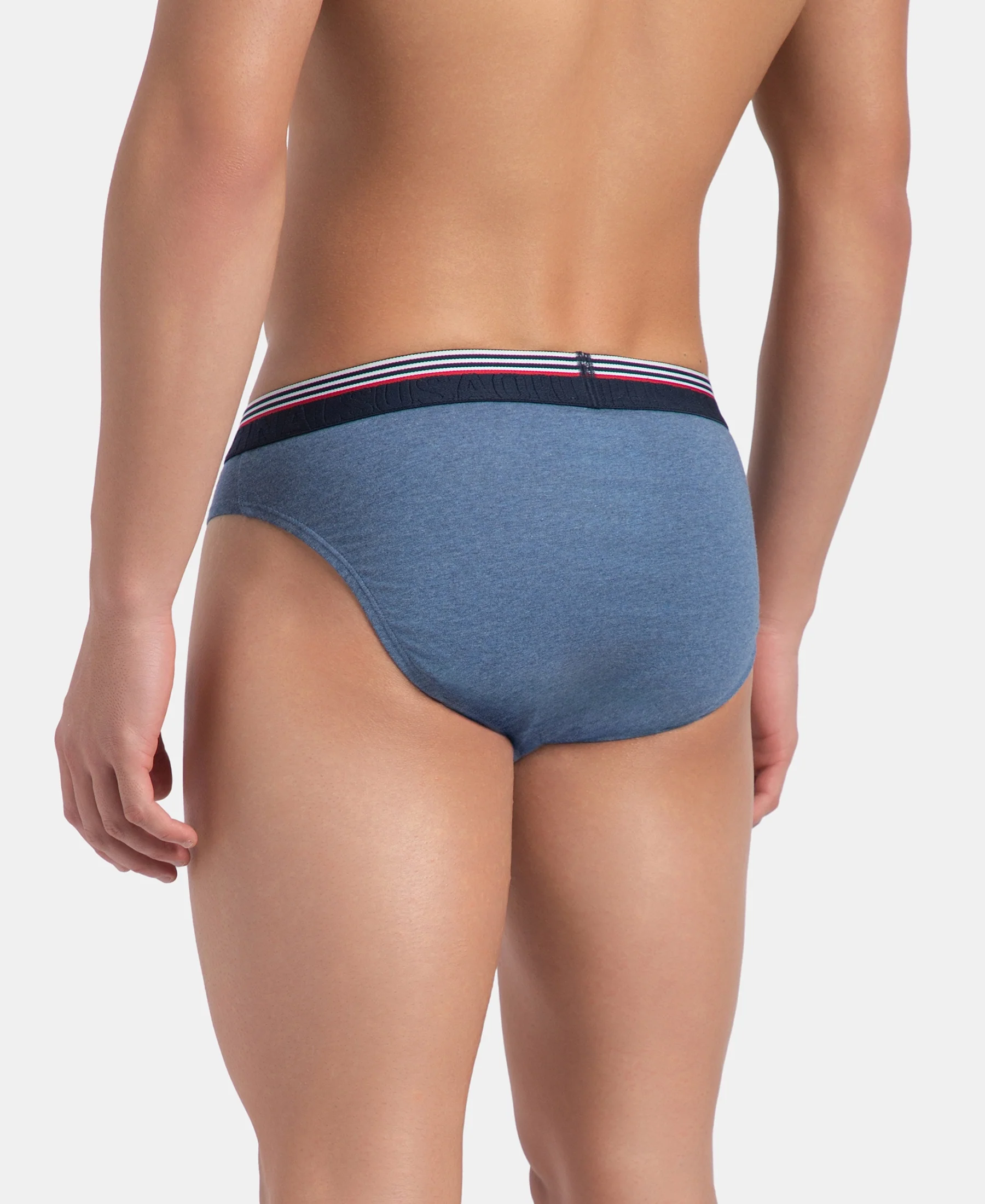 Super Combed Cotton Solid Brief with Ultrasoft Waistband - New Light Denim Melange - Image 3
