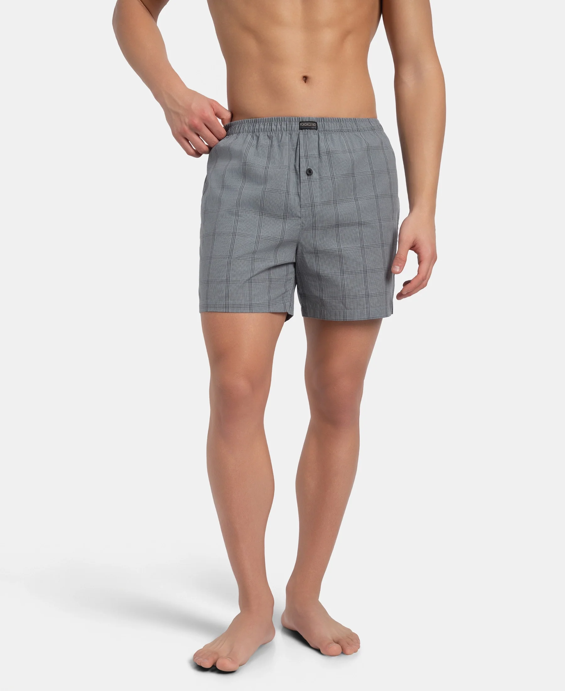 Super Combed Mercerized Cotton Woven Checkered Inner Boxers with Ultrasoft and Durable Inner Waistband - Black & Mauve Wine New (Pack of 2) - Image 11