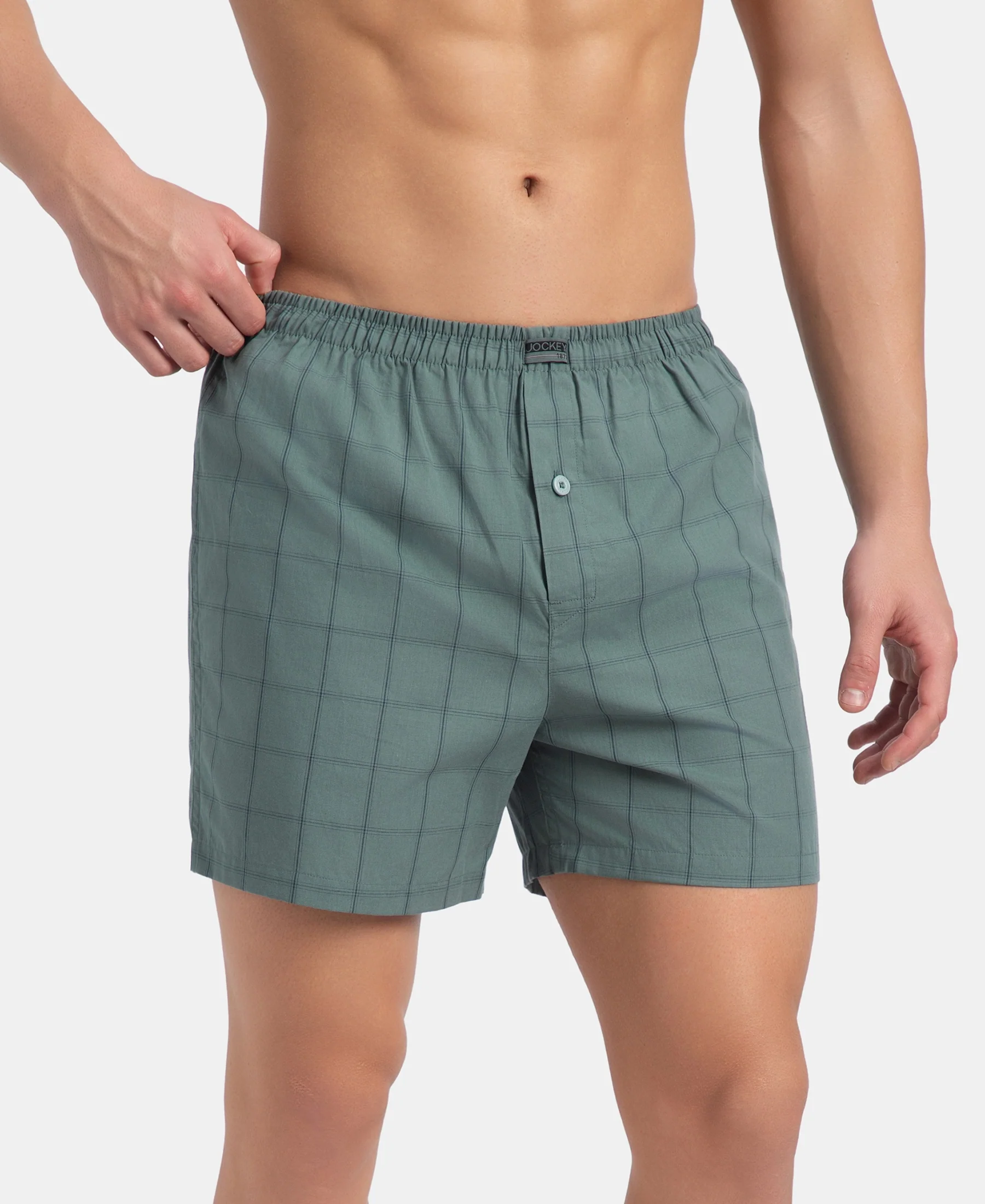 Super Combed Mercerized Cotton Woven Checkered Inner Boxers with Ultrasoft and Durable Inner Waistband - Black & Mauve Wine New (Pack of 2) - Image 6