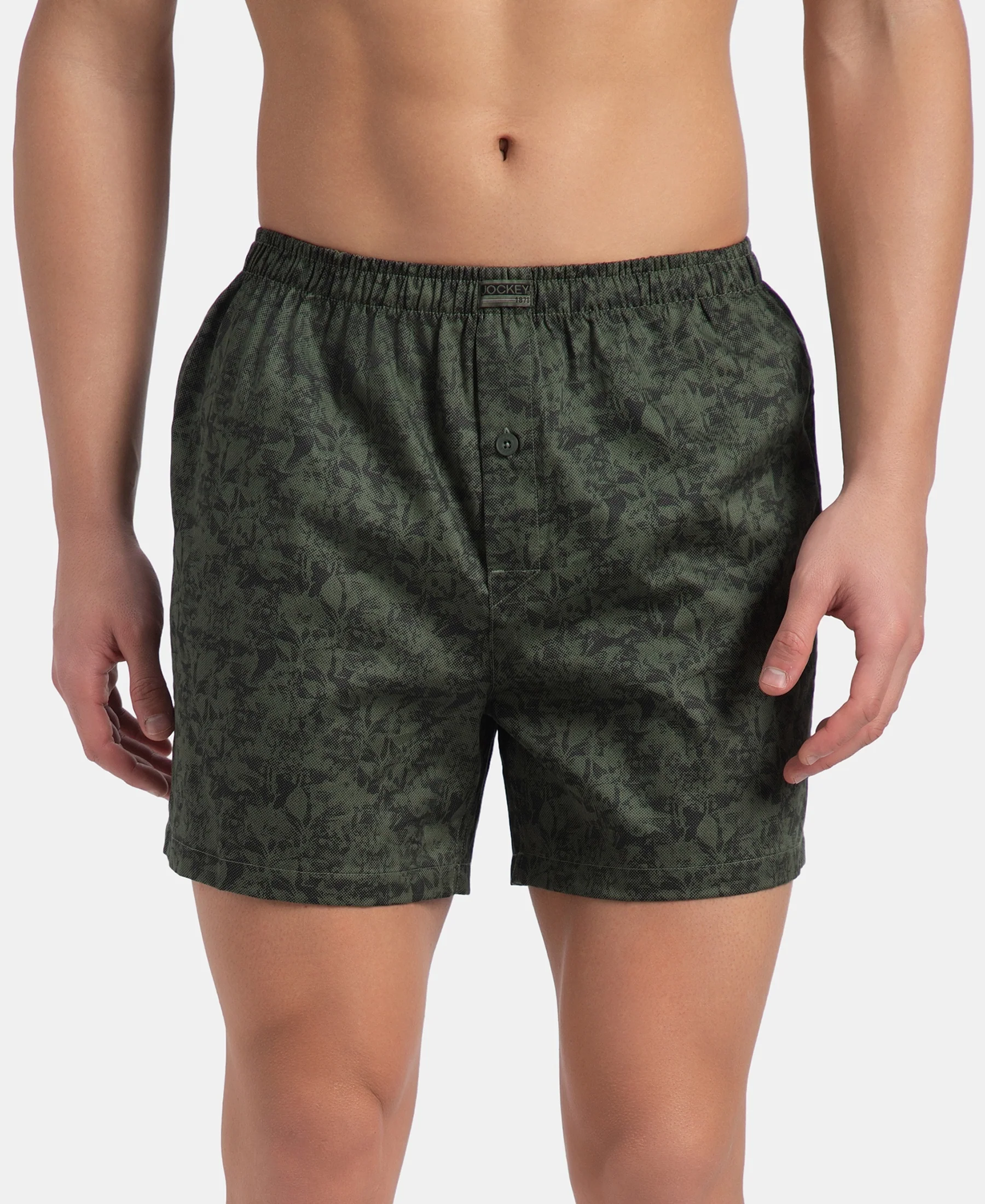 Super Combed Mercerized Cotton Woven Printed Inner Boxers with Ultrasoft and Durable Inner Waistband - Black & Thyme New (Pack of 2) - Image 3