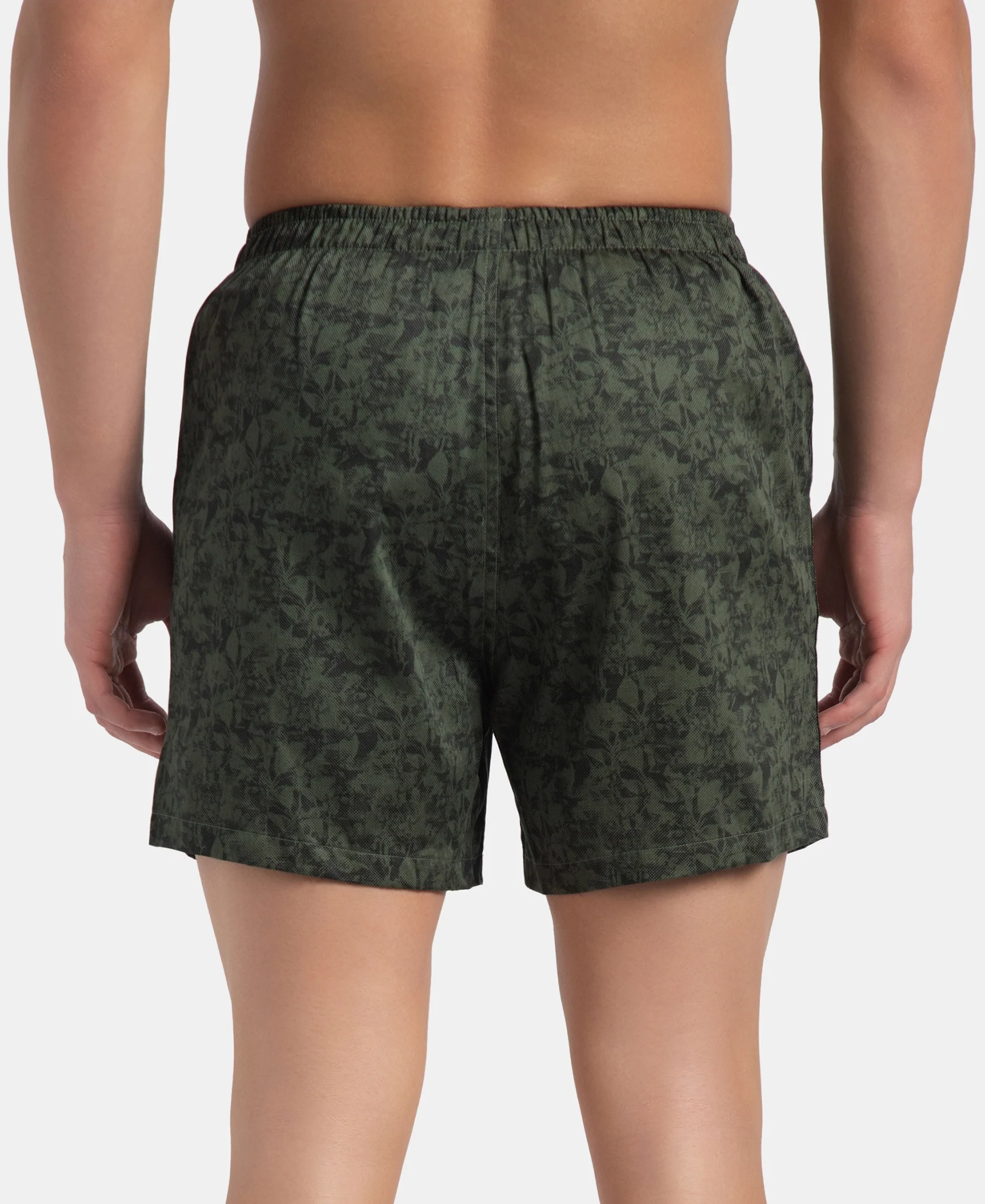 Super Combed Mercerized Cotton Woven Printed Inner Boxers with Ultrasoft and Durable Inner Waistband - Black & Thyme New (Pack of 2) - Image 8