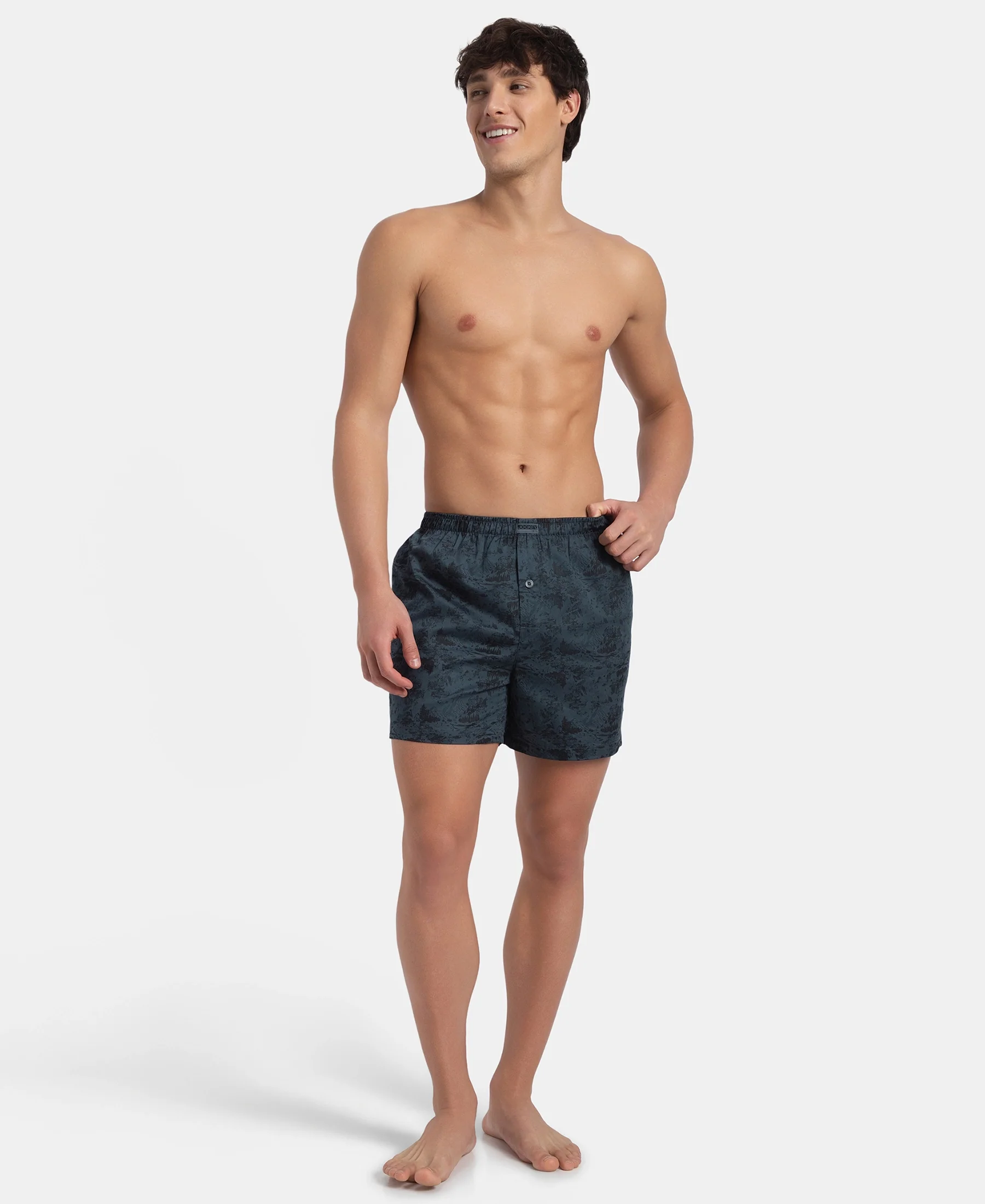 Super Combed Mercerized Cotton Woven Printed Inner Boxers with Ultrasoft and Durable Inner Waistband - Blue Heaven & Deep Slate New (Pack of 2) - Image 10