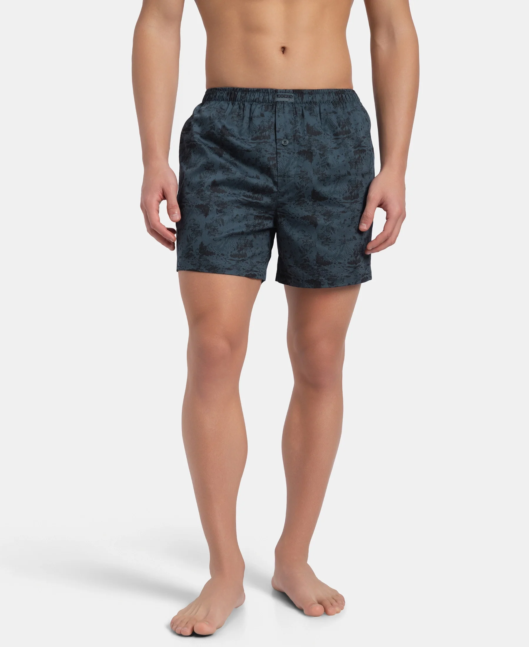 Super Combed Mercerized Cotton Woven Printed Inner Boxers with Ultrasoft and Durable Inner Waistband - Blue Heaven & Deep Slate New (Pack of 2) - Image 12