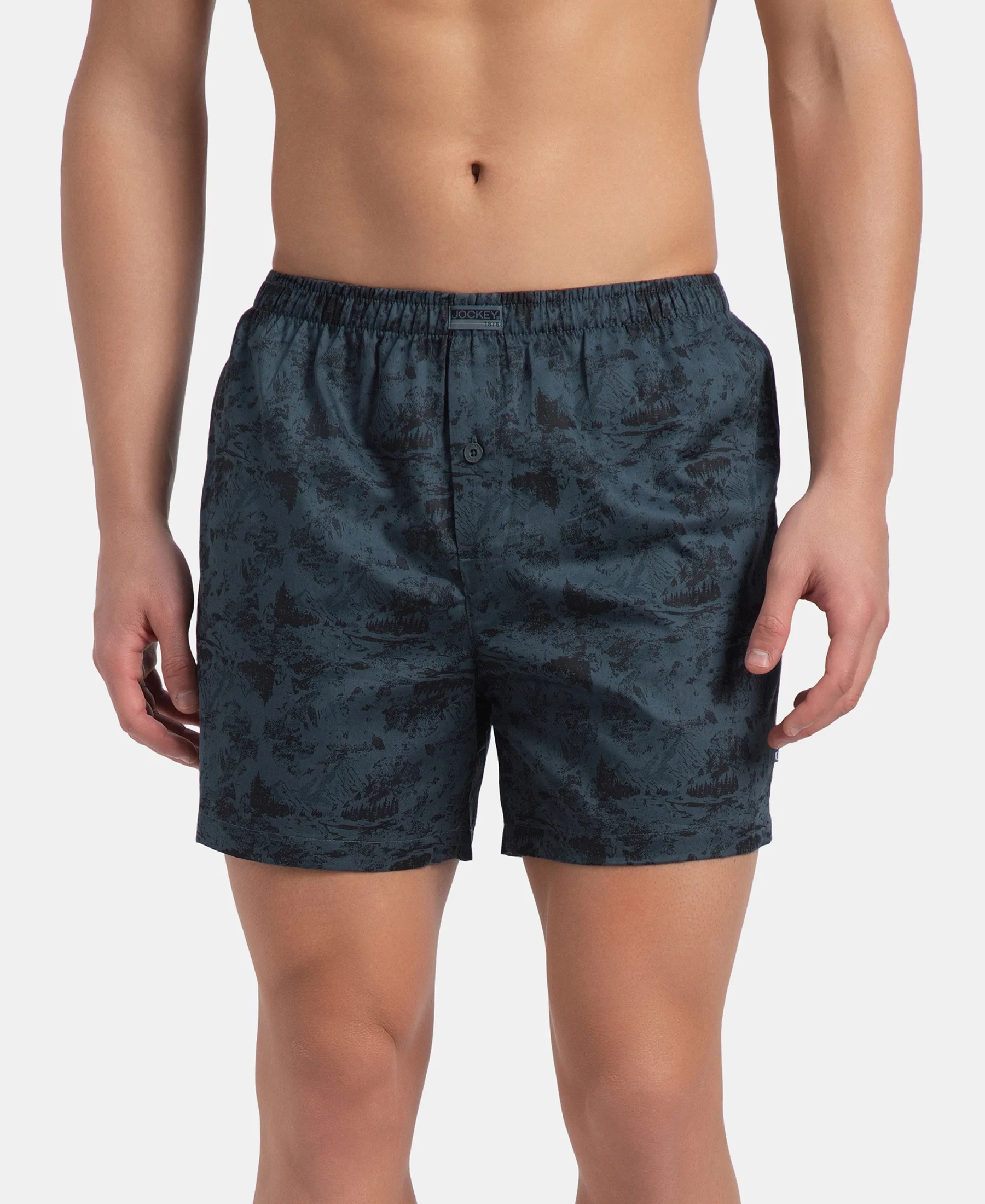 Super Combed Mercerized Cotton Woven Printed Inner Boxers with Ultrasoft and Durable Inner Waistband - Blue Heaven & Deep Slate New (Pack of 2) - Image 3