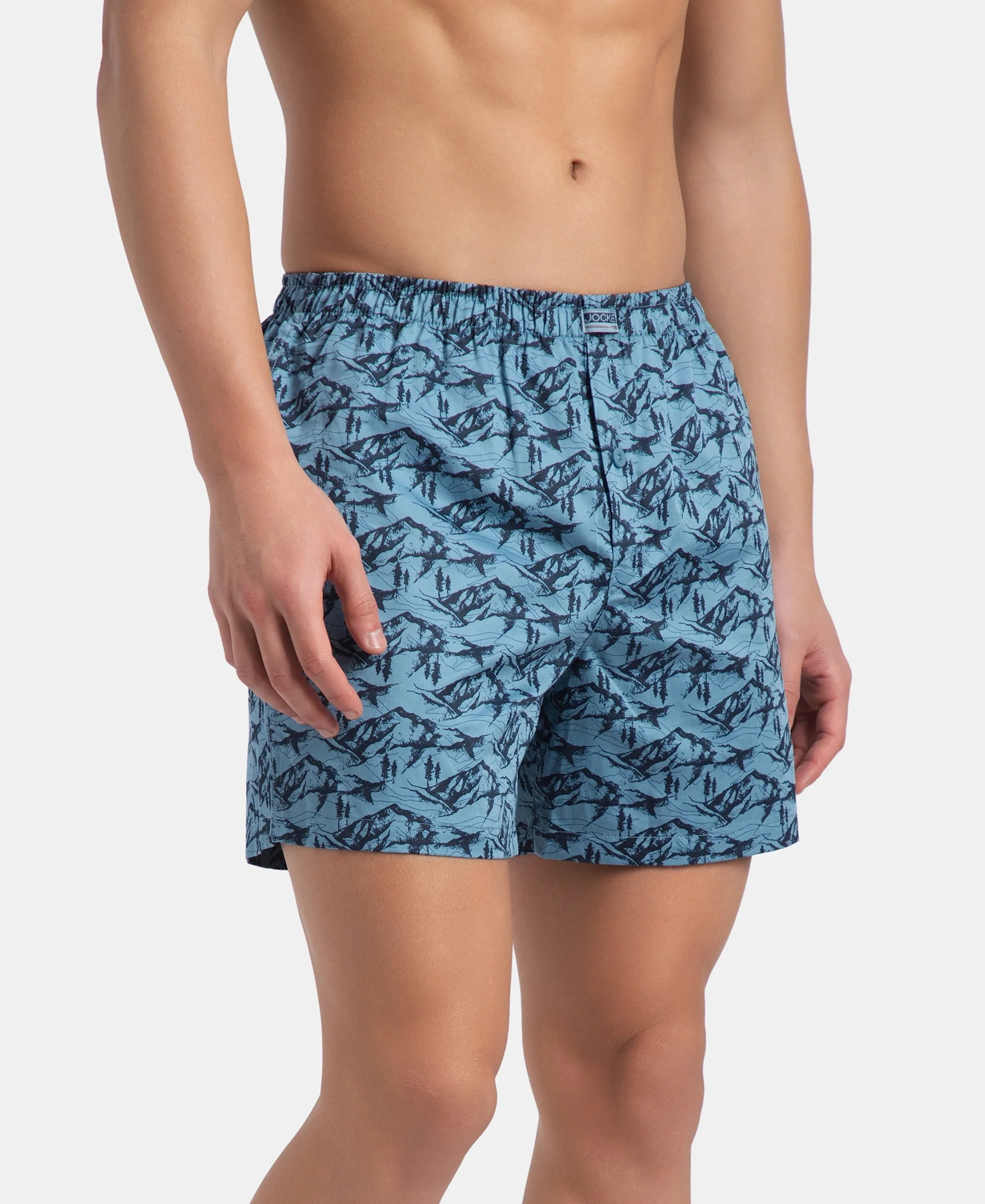 Super Combed Mercerized Cotton Woven Printed Inner Boxers with Ultrasoft and Durable Inner Waistband - Blue Heaven & Deep Slate New (Pack of 2) - Image 4