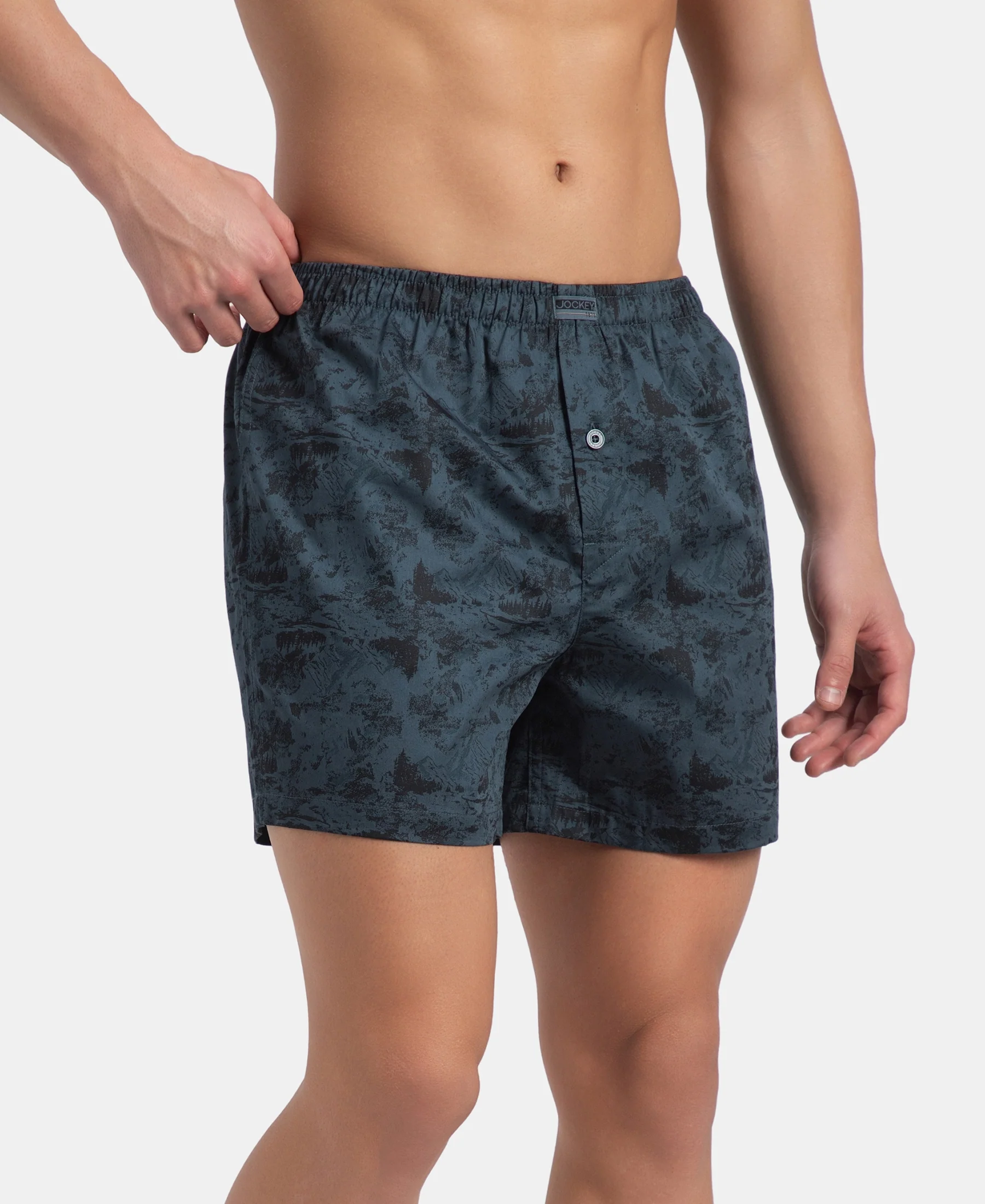 Super Combed Mercerized Cotton Woven Printed Inner Boxers with Ultrasoft and Durable Inner Waistband - Blue Heaven & Deep Slate New (Pack of 2) - Image 6