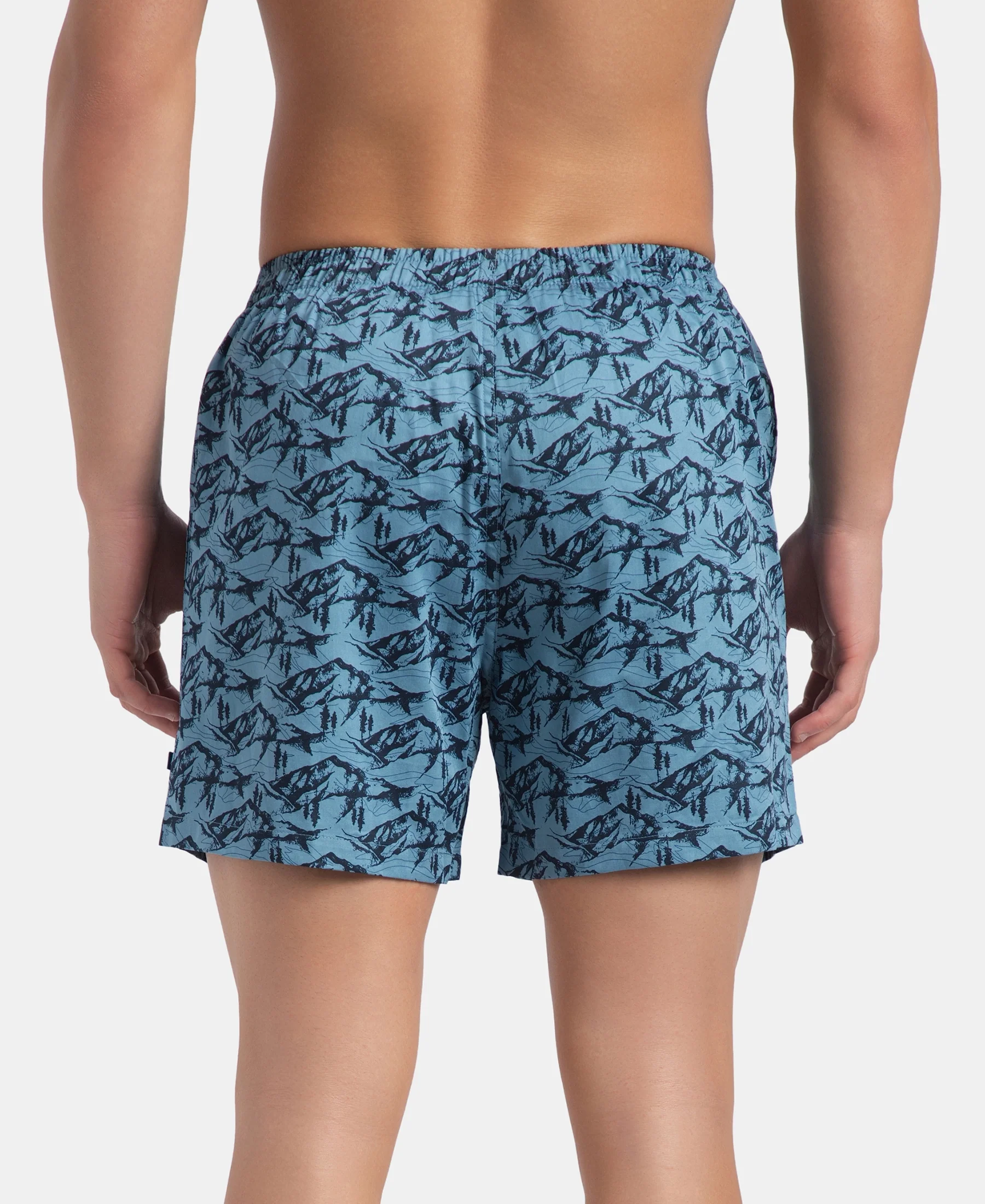 Super Combed Mercerized Cotton Woven Printed Inner Boxers with Ultrasoft and Durable Inner Waistband - Blue Heaven & Deep Slate New (Pack of 2) - Image 7