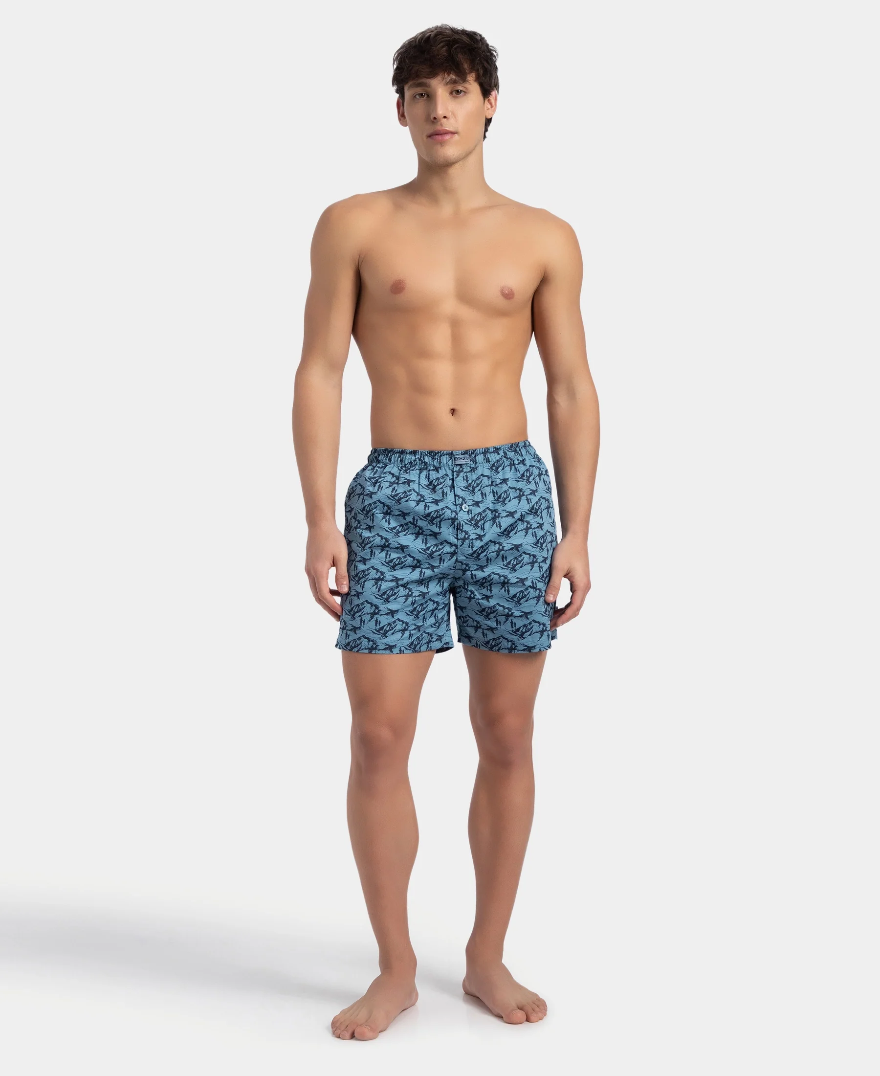 Super Combed Mercerized Cotton Woven Printed Inner Boxers with Ultrasoft and Durable Inner Waistband - Blue Heaven & Deep Slate New (Pack of 2) - Image 9