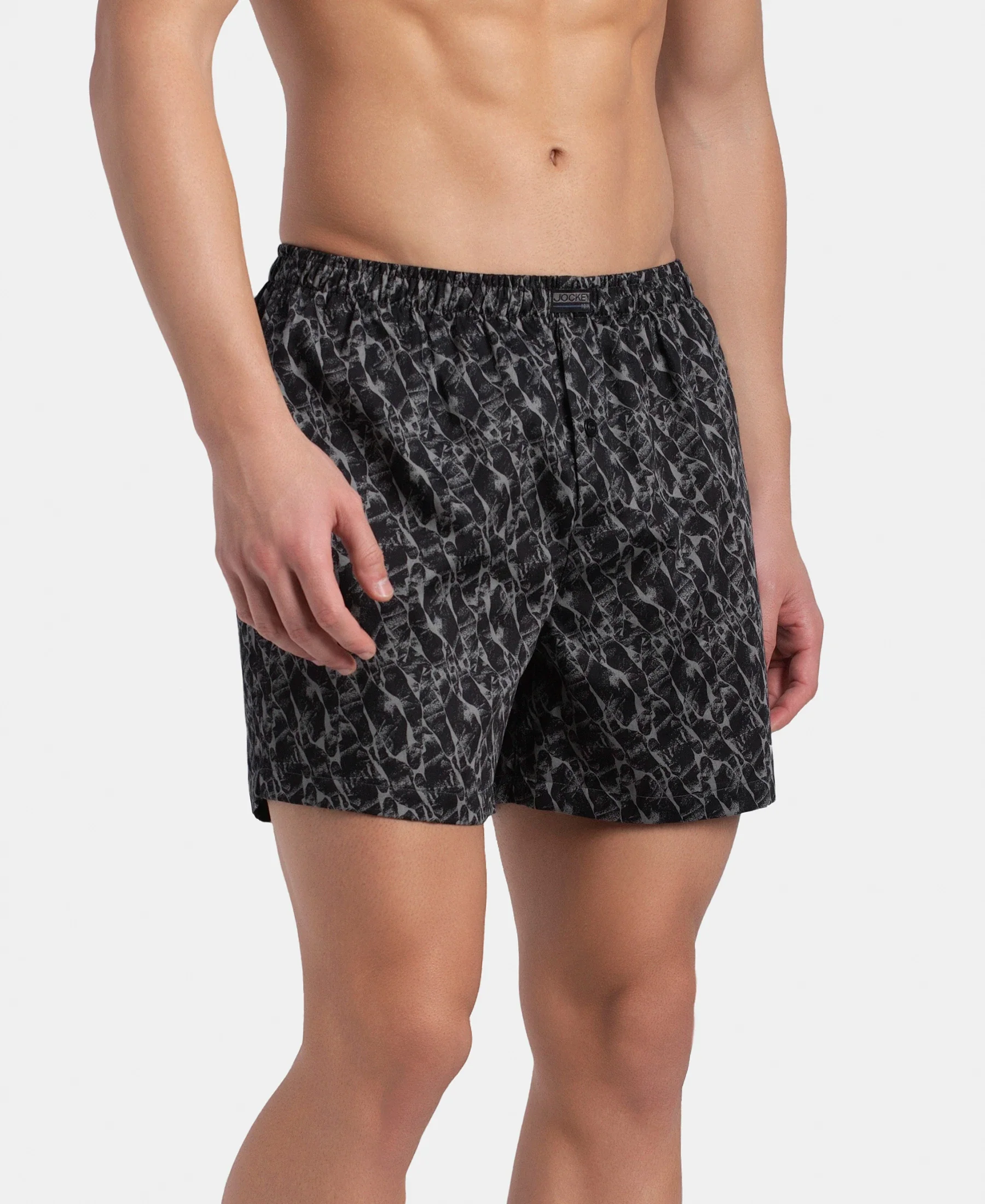 Super Combed Mercerized Cotton Woven Printed Inner Boxers with Ultrasoft and Durable Inner Waistband - Navy & Pewter (Pack of 2) - Image 6