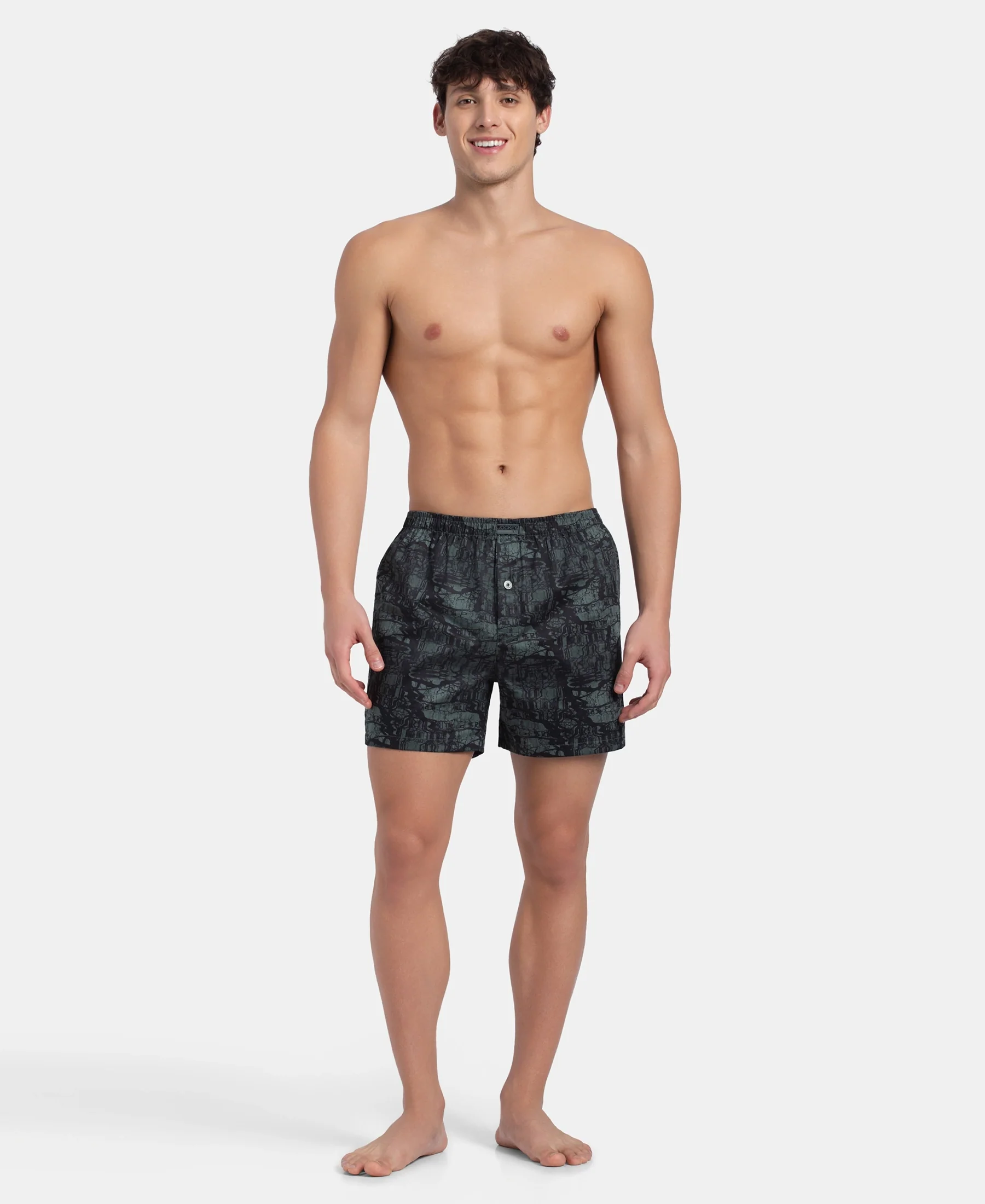 Super Combed Mercerized Cotton Woven Printed Inner Boxers with Ultrasoft and Durable Inner Waistband - Slate & Balsam Green (Pack of 2) - Image 10