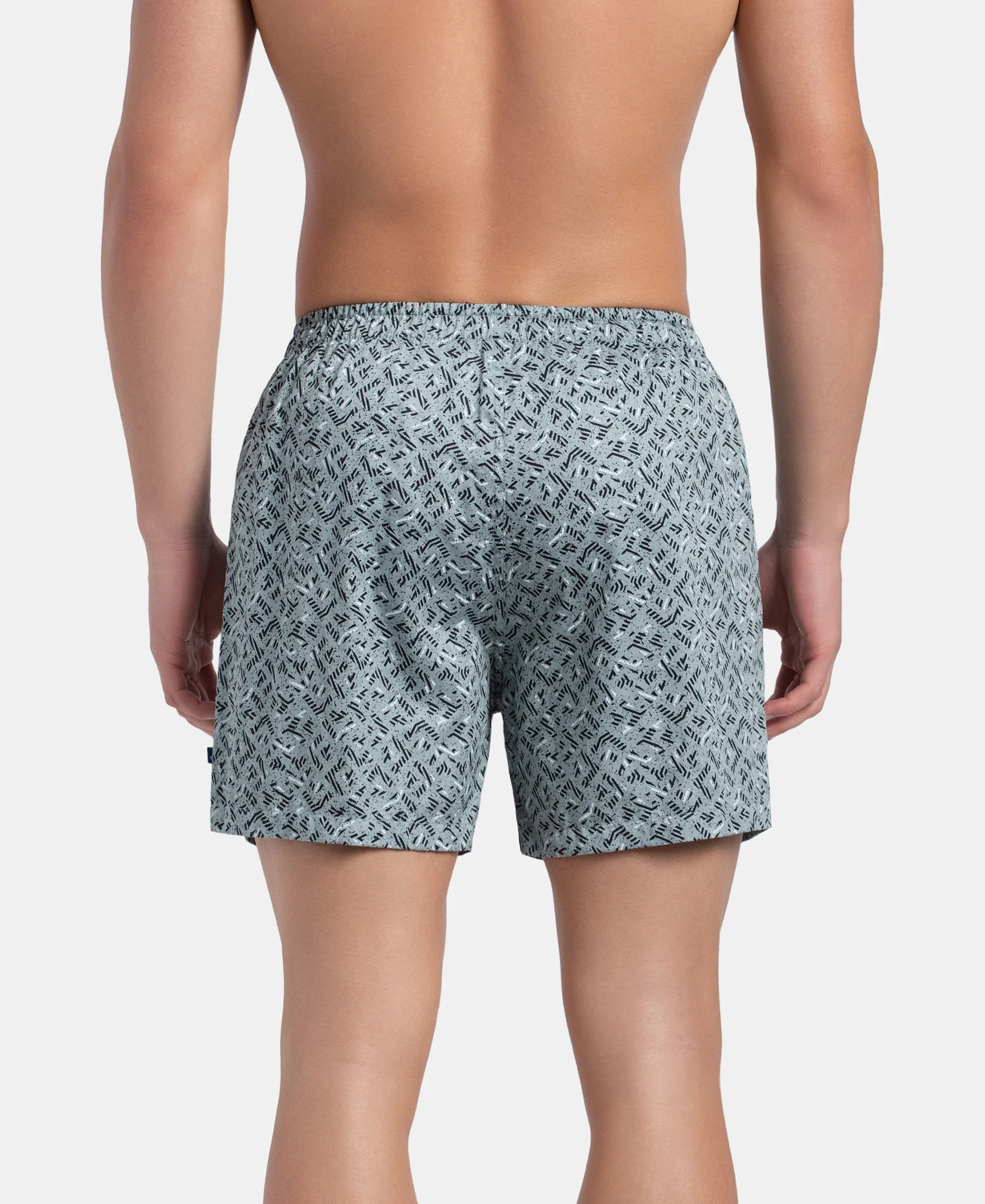 Super Combed Mercerized Cotton Woven Printed Inner Boxers with Ultrasoft and Durable Inner Waistband - Slate & Balsam Green (Pack of 2) - Image 7