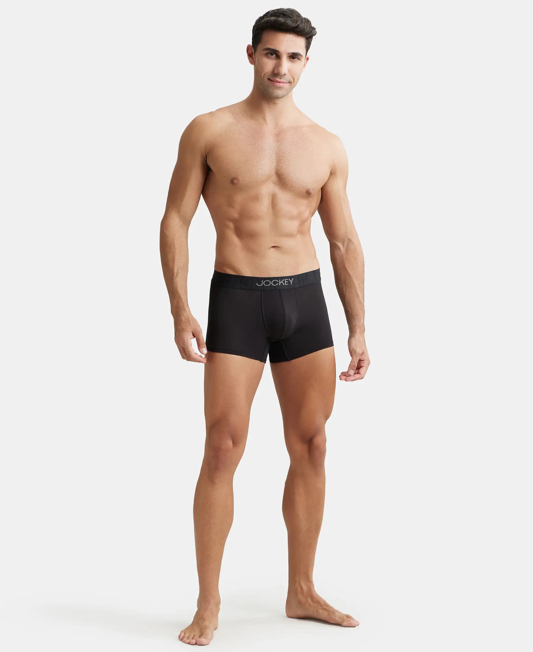 Supima Cotton Elastane Stretch Solid Trunk with Ultrasoft Waistband - Black - Image 4