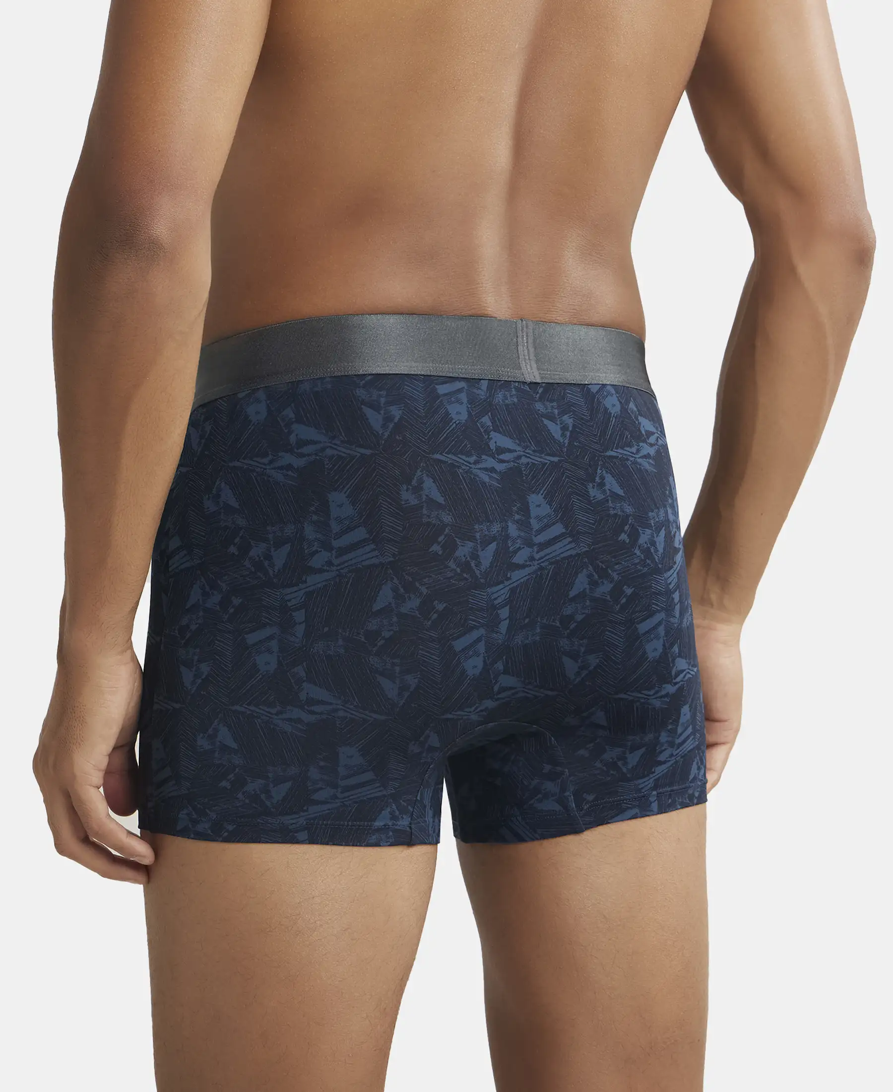 Tactel Microfiber Elastane Stretch Printed Trunk with Moisture Move Properties - Petrol Base Printed - Image 3