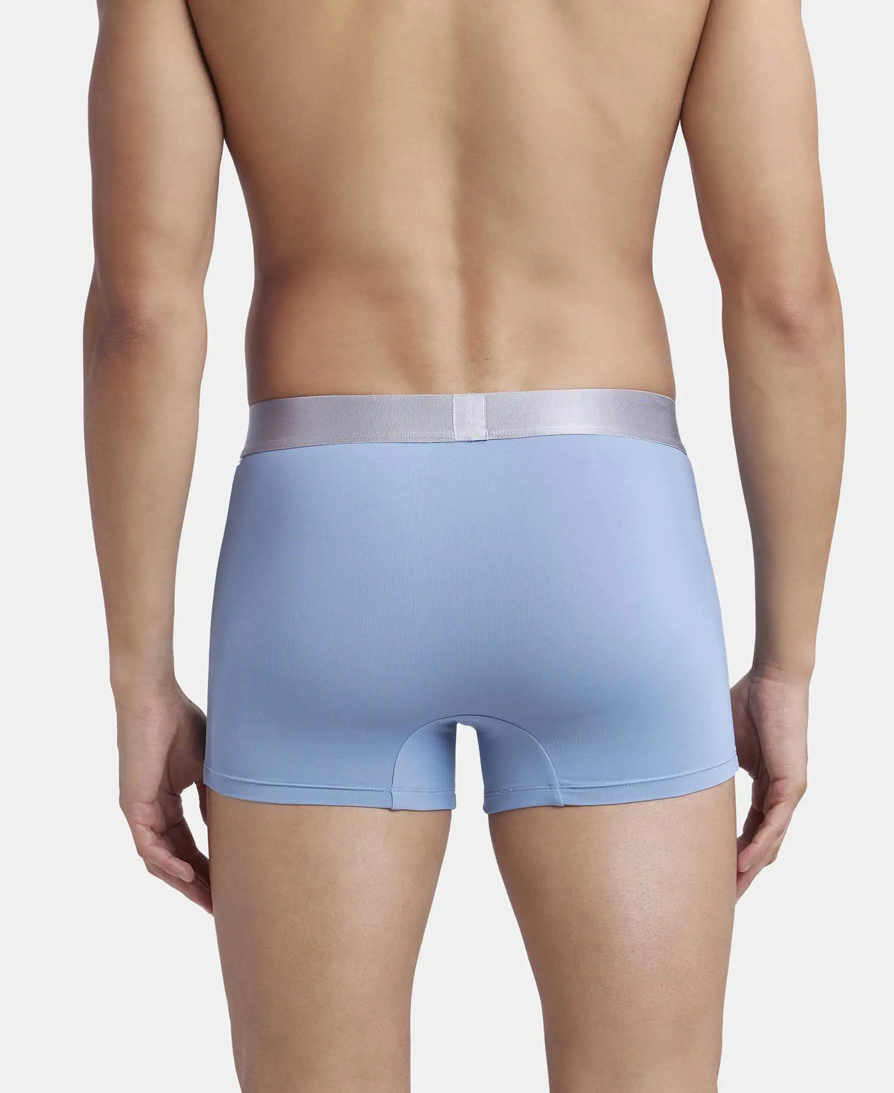 Tactel Microfiber Elastane Stretch Solid Trunk with Moisture Move Properties - Blue Shadow - Image 3