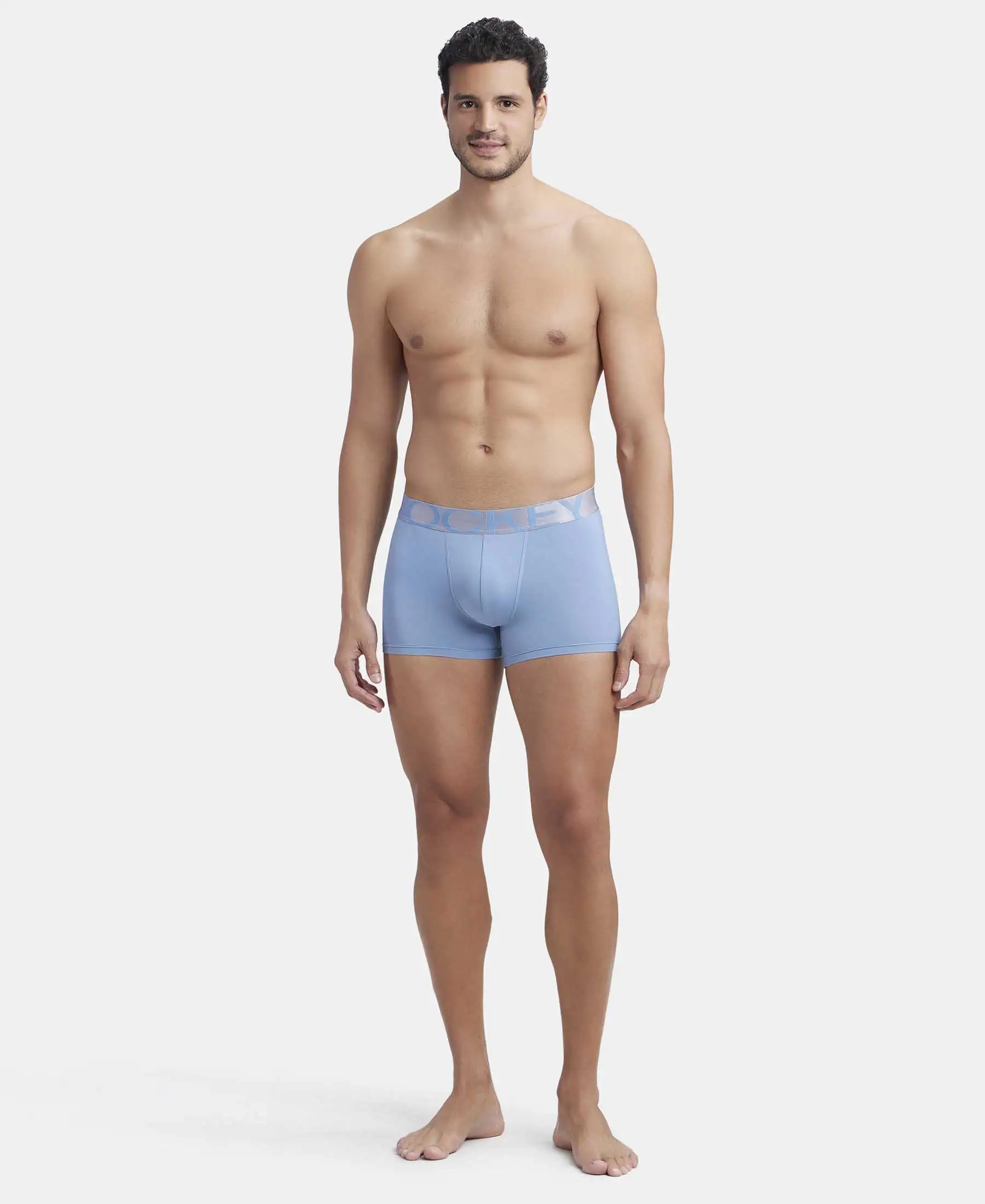 Tactel Microfiber Elastane Stretch Solid Trunk with Moisture Move Properties - Blue Shadow - Image 4