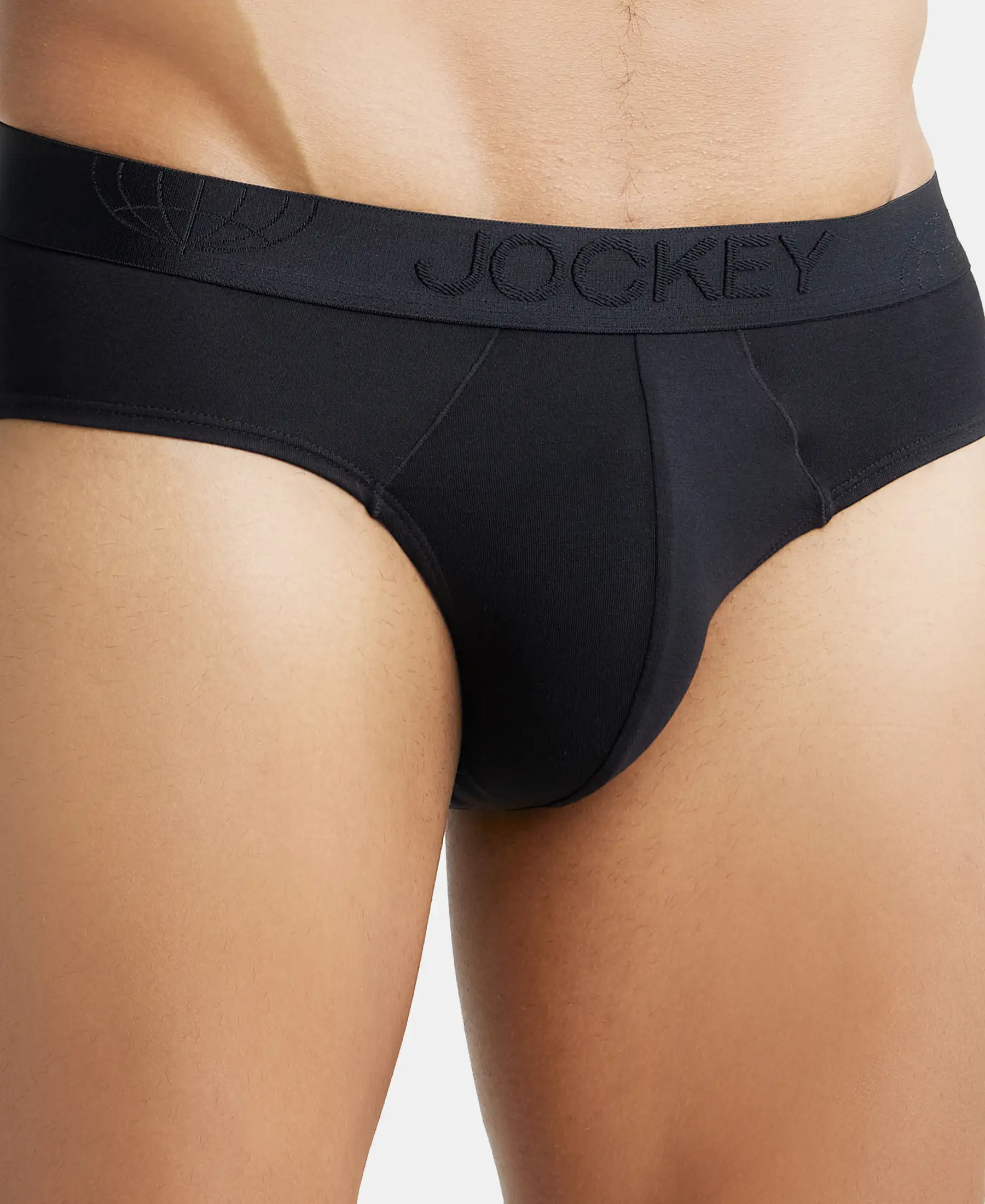 Tencel Micro Modal Cotton Elastane Stretch Solid Brief with Natural StayFresh Properties - Black - Image 6