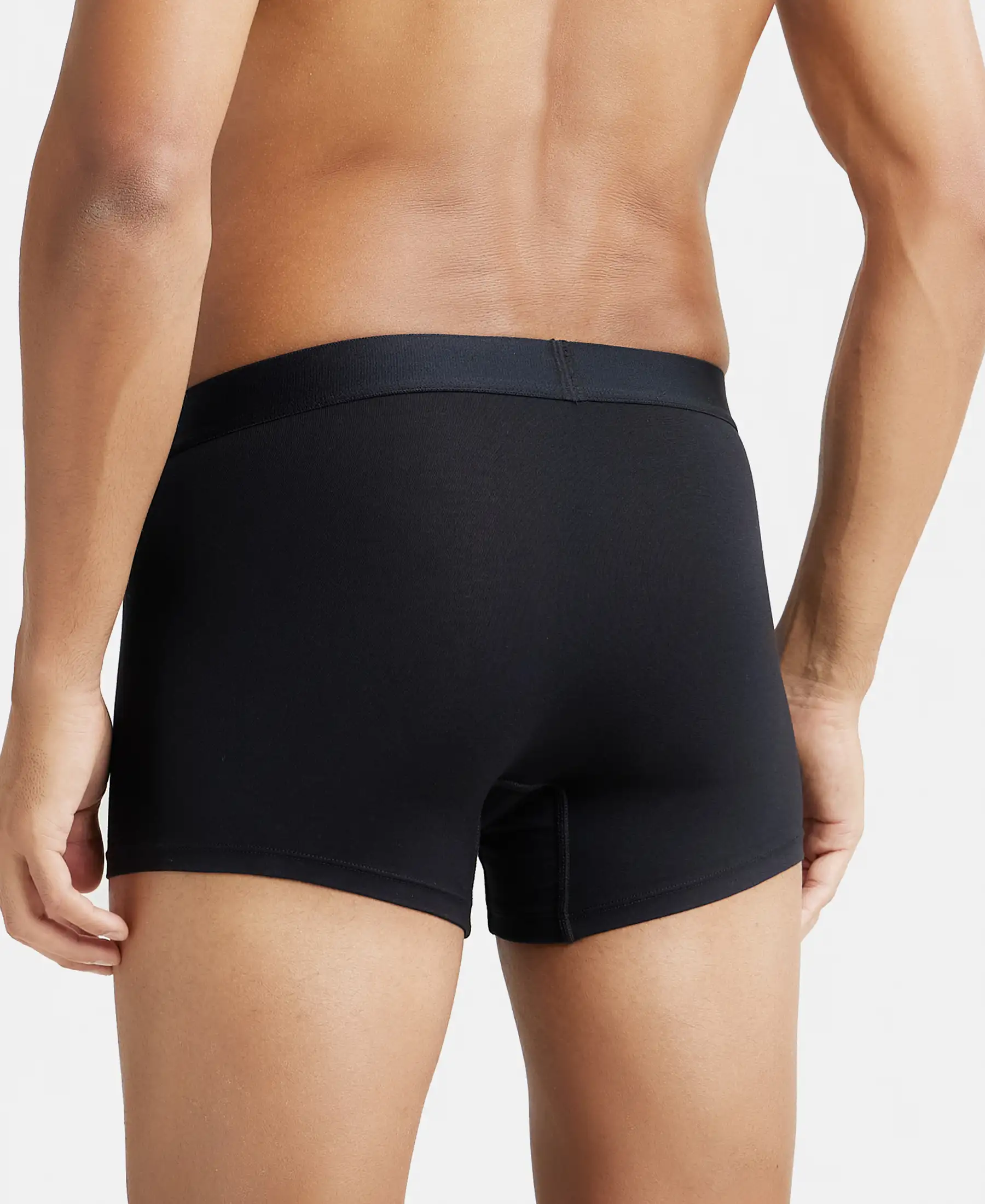 Tencel Micro Modal Cotton Elastane Stretch Solid Trunk with Natural StayFresh Properties - Black - Image 3