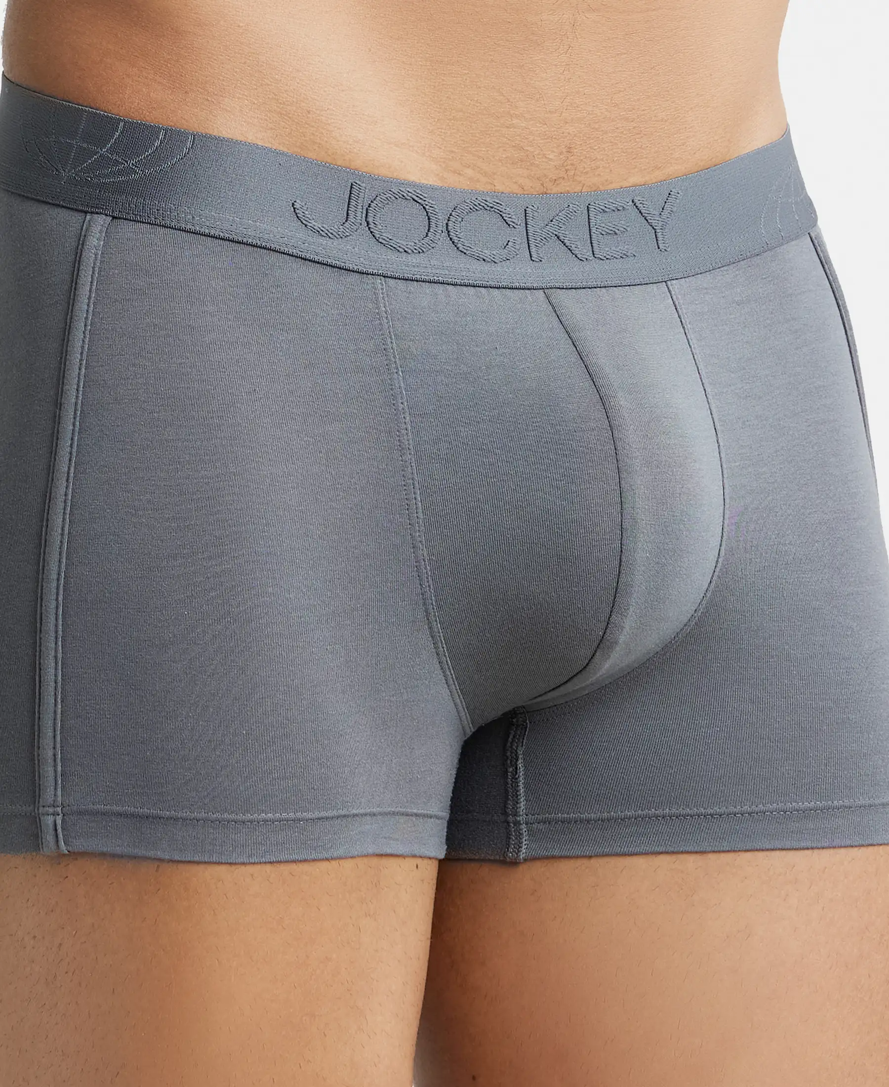 Tencel Micro Modal Cotton Elastane Stretch Solid Trunk with Natural StayFresh Properties - Gun Metal - Image 6