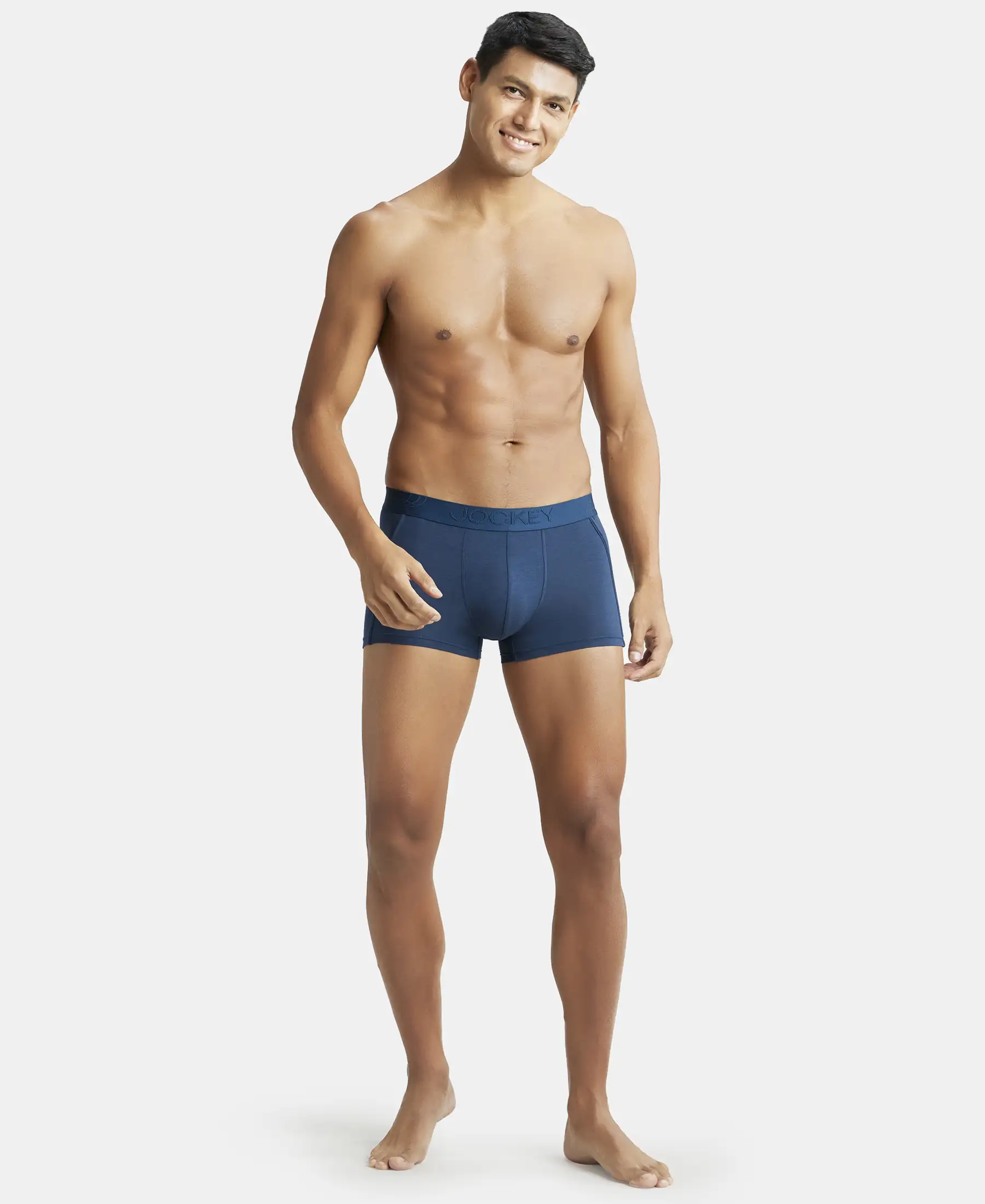 Tencel Micro Modal Cotton Elastane Stretch Solid Trunk with Natural StayFresh Properties - Petrol - Image 4