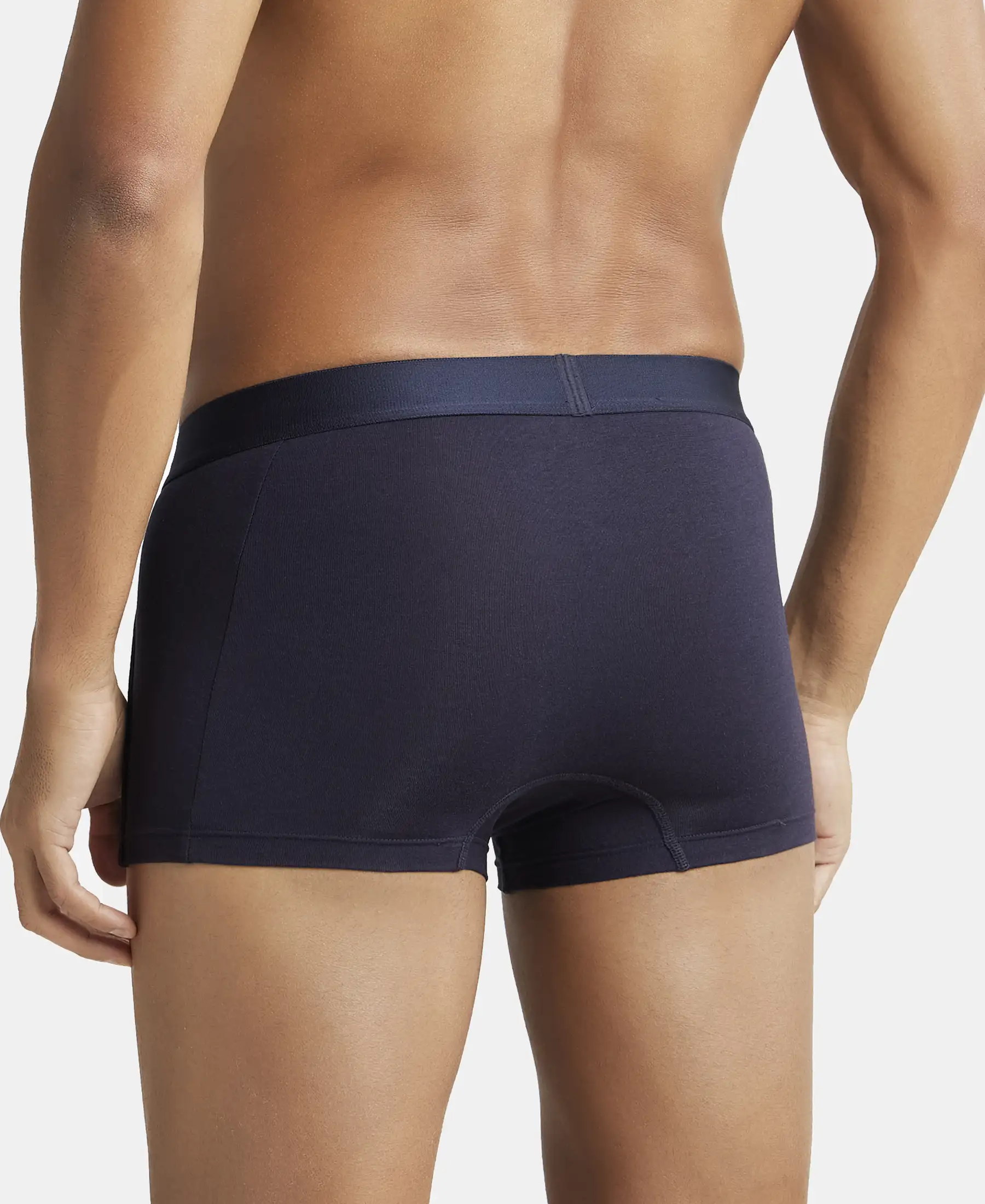 Tencel Micro Modal Cotton Elastane Stretch Solid Trunk with Natural StayFresh Properties - True Navy - Image 3