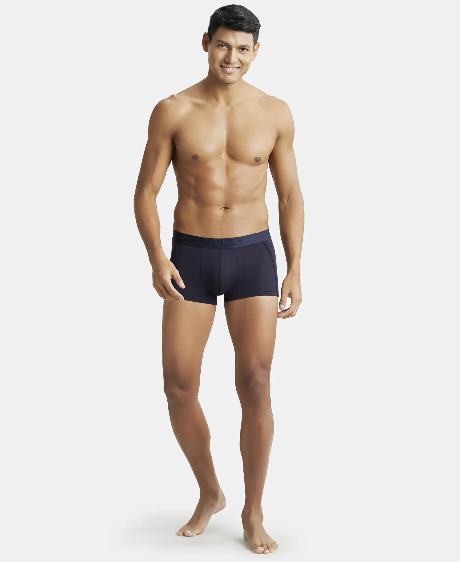 Tencel Micro Modal Cotton Elastane Stretch Solid Trunk with Natural StayFresh Properties - True Navy - Image 4