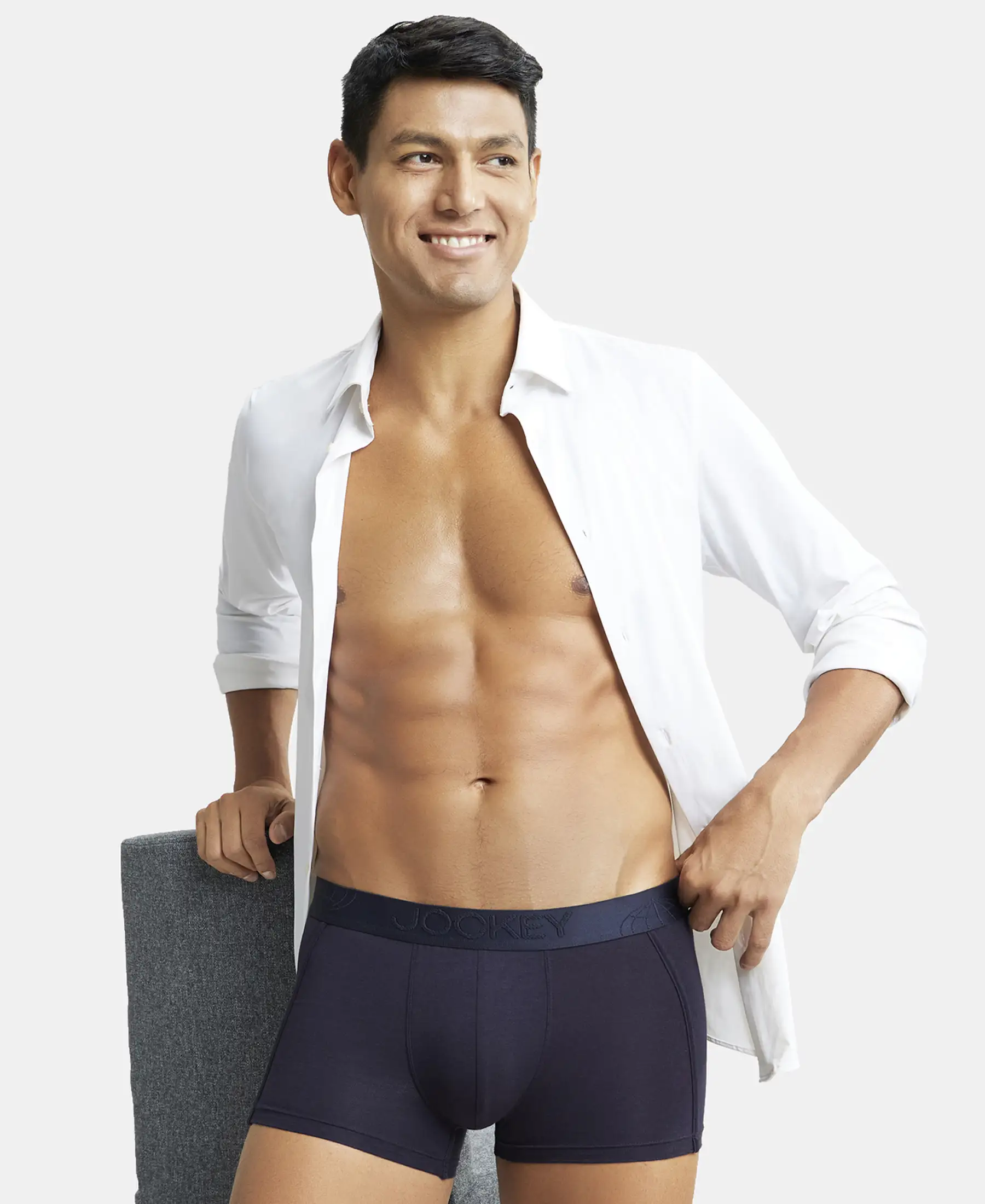 Tencel Micro Modal Cotton Elastane Stretch Solid Trunk with Natural StayFresh Properties - True Navy - Image 5