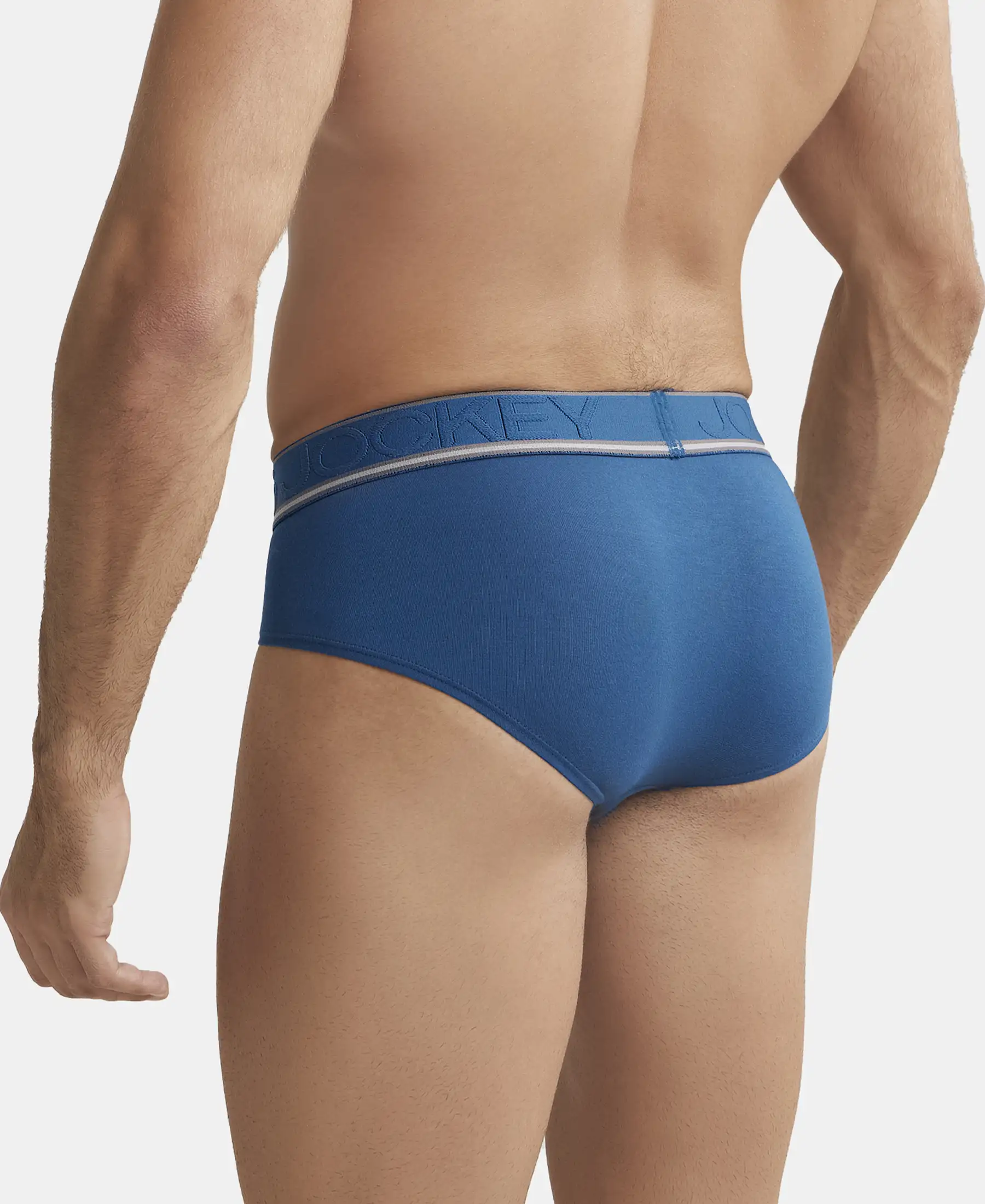 Tencel Micro Modal Elastane Stretch Solid Brief with StayFresh Properties - Poseidon - Image 3