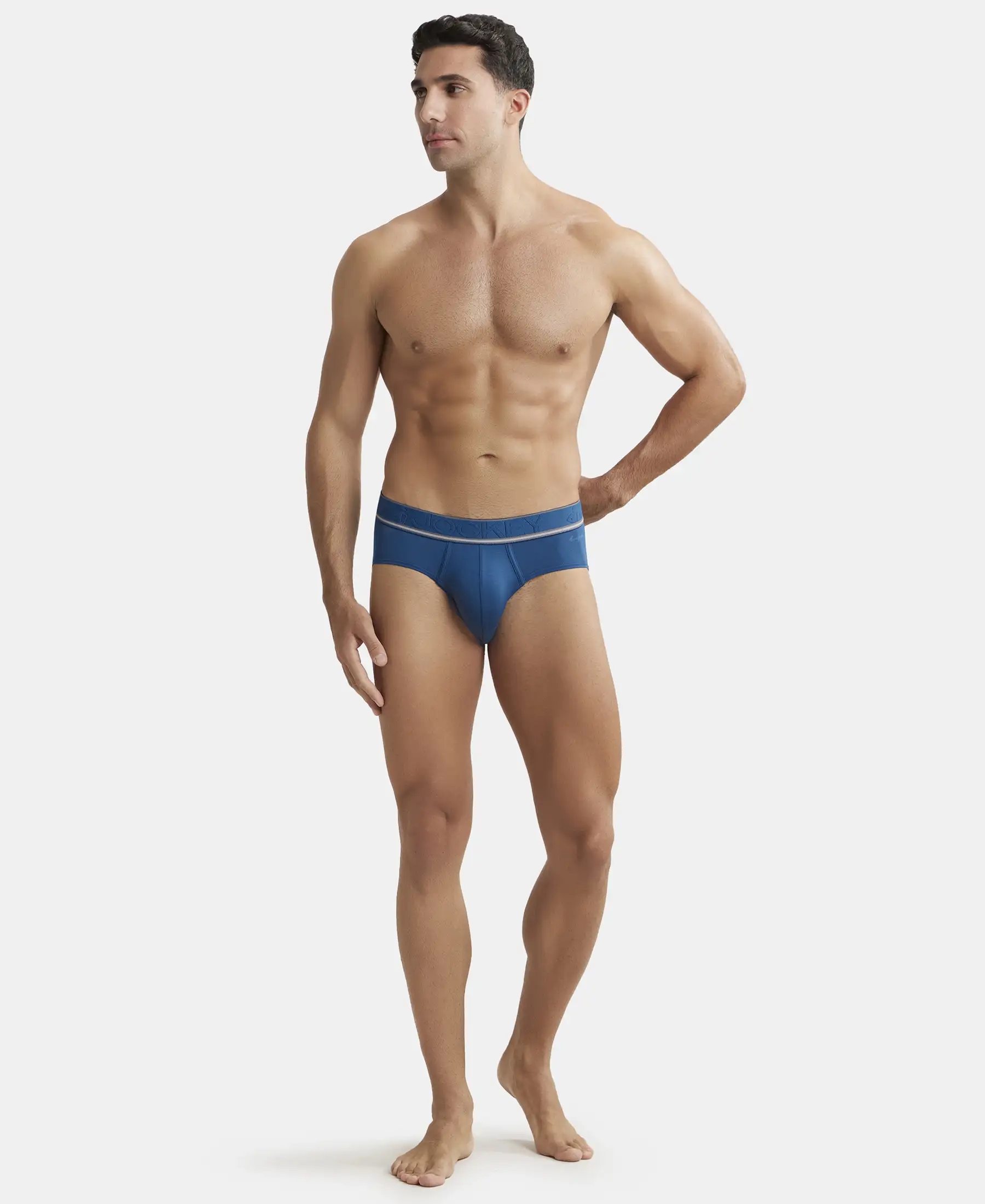 Tencel Micro Modal Elastane Stretch Solid Brief with StayFresh Properties - Poseidon - Image 4