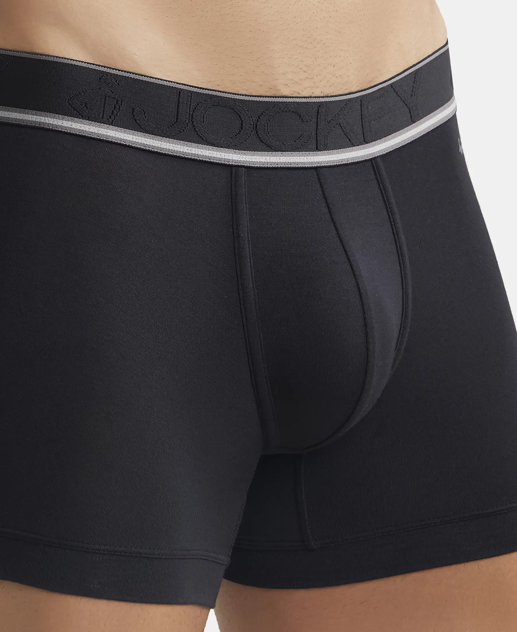 Tencel Micro Modal Elastane Stretch Solid Trunk with Natural StayFresh Properties - Black - Image 6