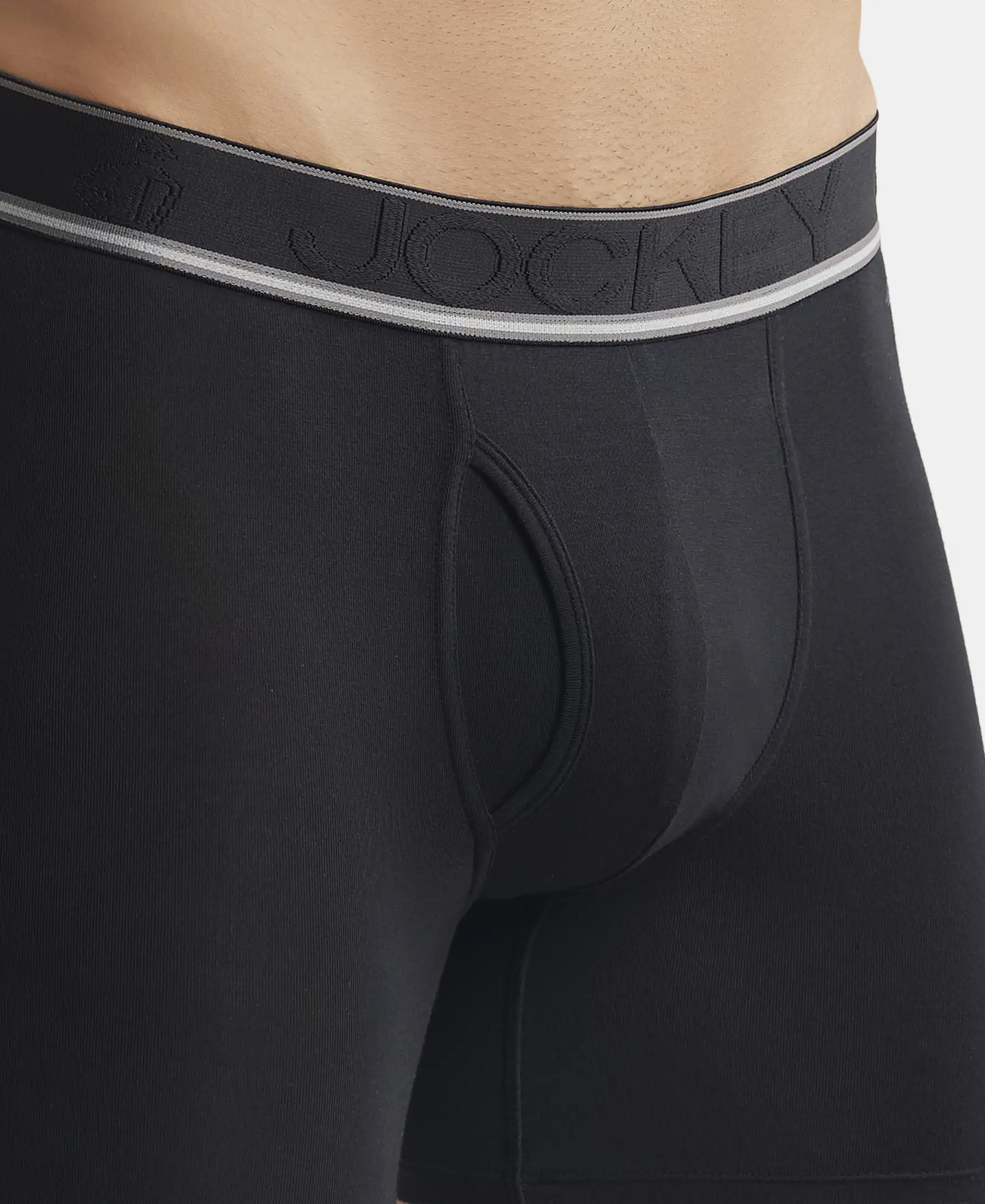 Tencel Micro Modal Elastane Stretch Solid Boxer Brief with Natural StayFresh Properties - Black - Image 6