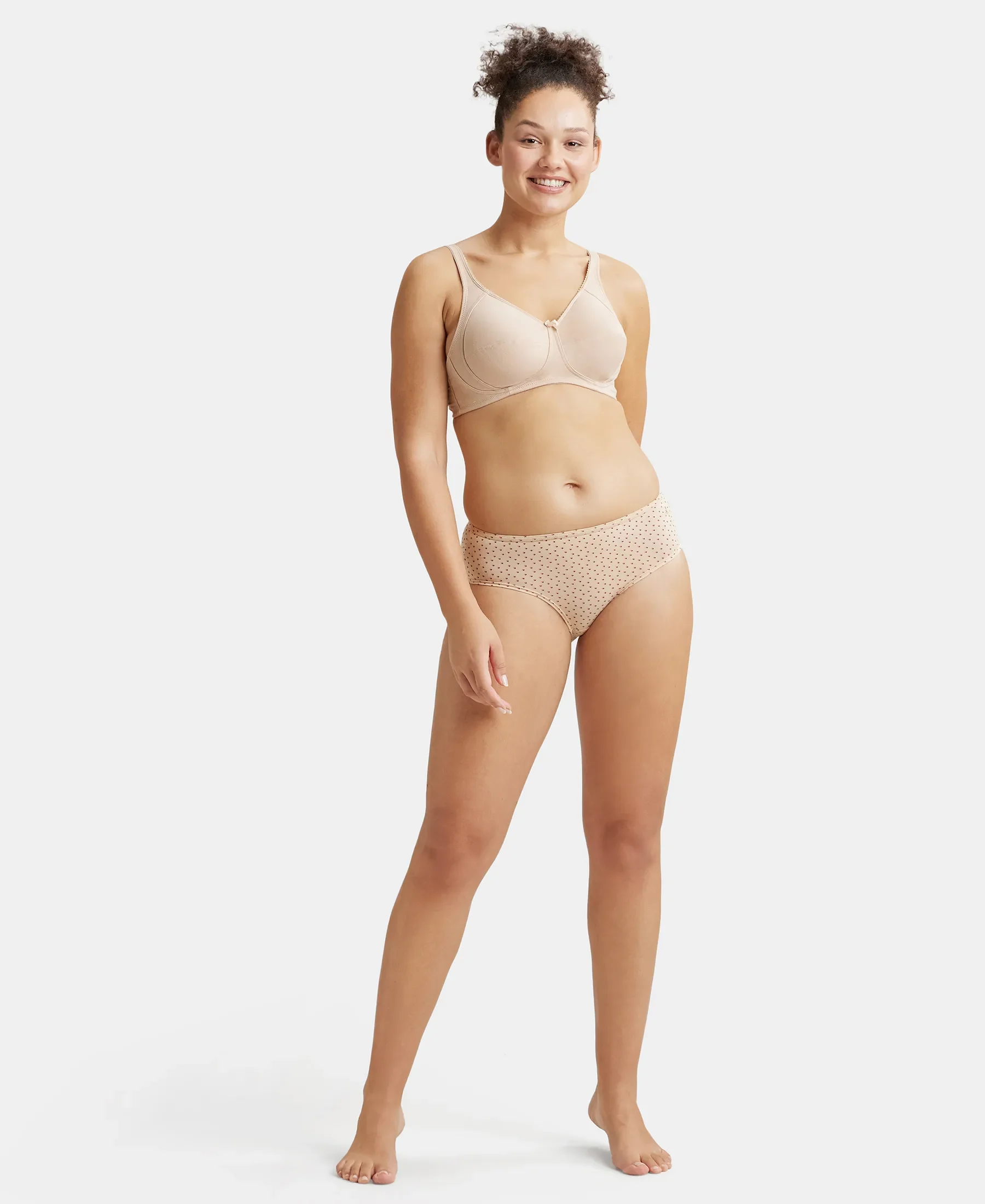 Wirefree Non Padded Super Combed Cotton Elastane Stretch Full Coverage Plus Size Bra with Side Panel Support - Light Skin - Image 4