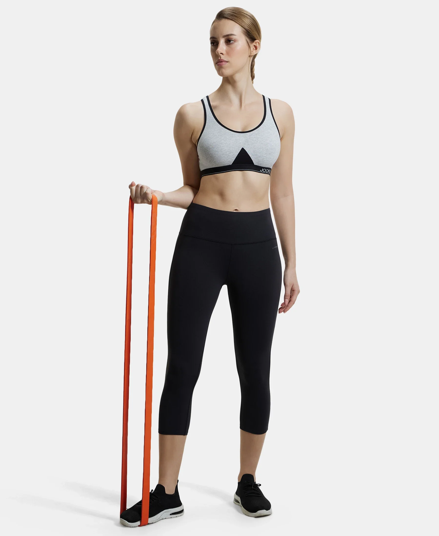 Wirefree Non Padded Super Combed Cotton Elastane Stretch Full Coverage Slip-On Active Bra with Wider Straps and Moisture Move Treatment - Steel Grey Melange - Image 6