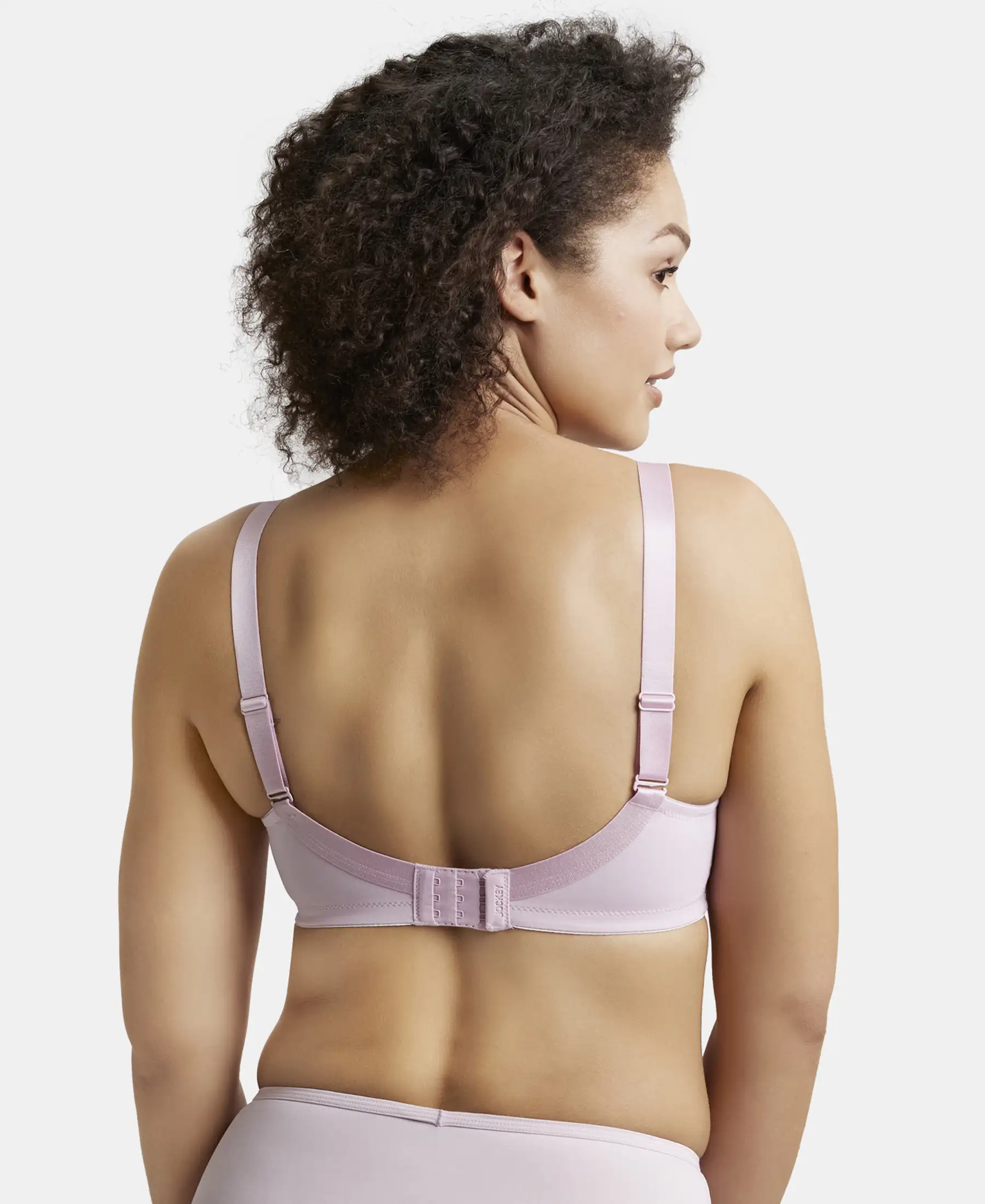 Wirefree Padded Soft Touch Microfiber Elastane Stretch Full Coverage Plus Size Bra with Magic Under Cup - Fragrant Lily - Image 3