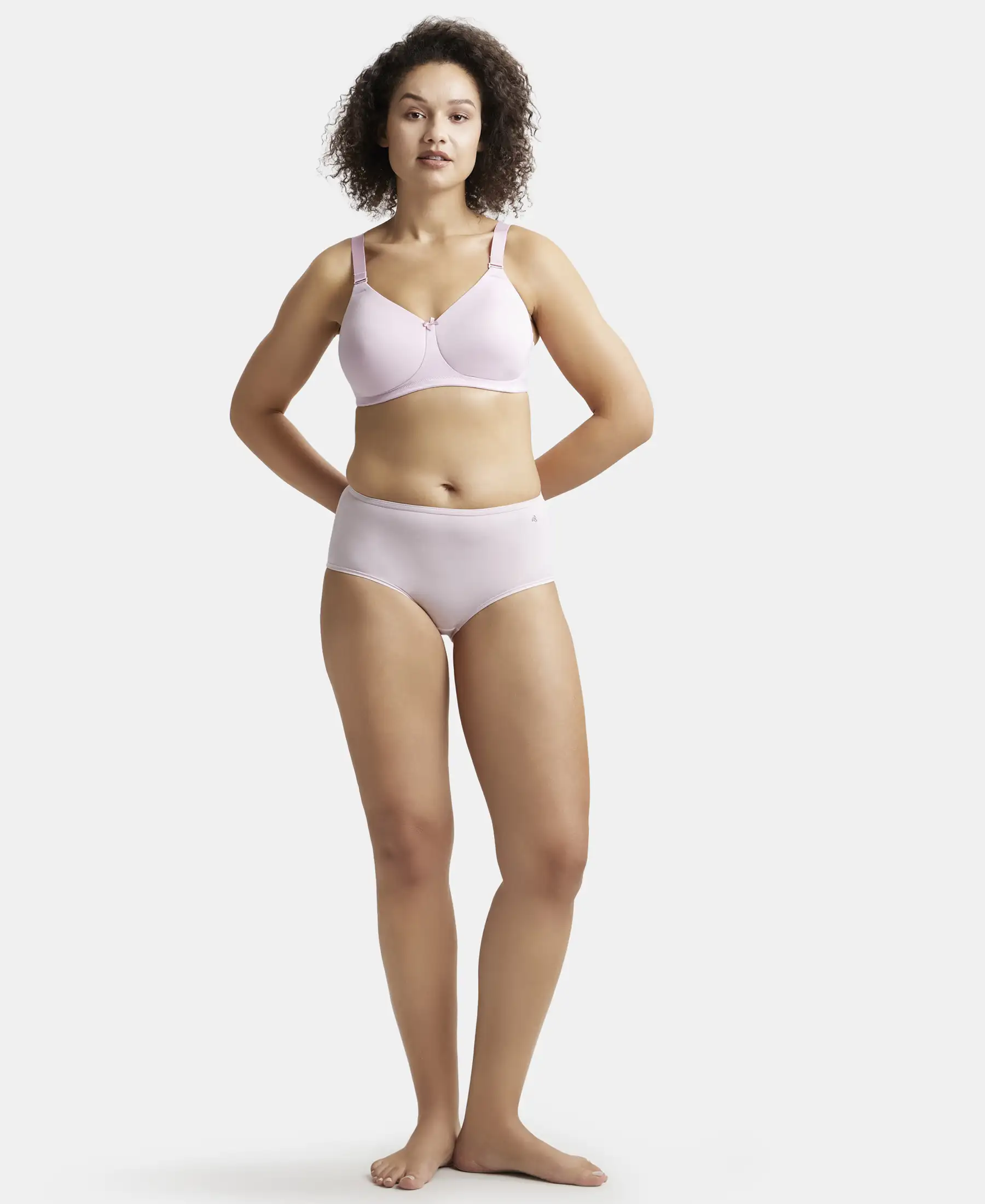 Wirefree Padded Soft Touch Microfiber Elastane Stretch Full Coverage Plus Size Bra with Magic Under Cup - Fragrant Lily - Image 4